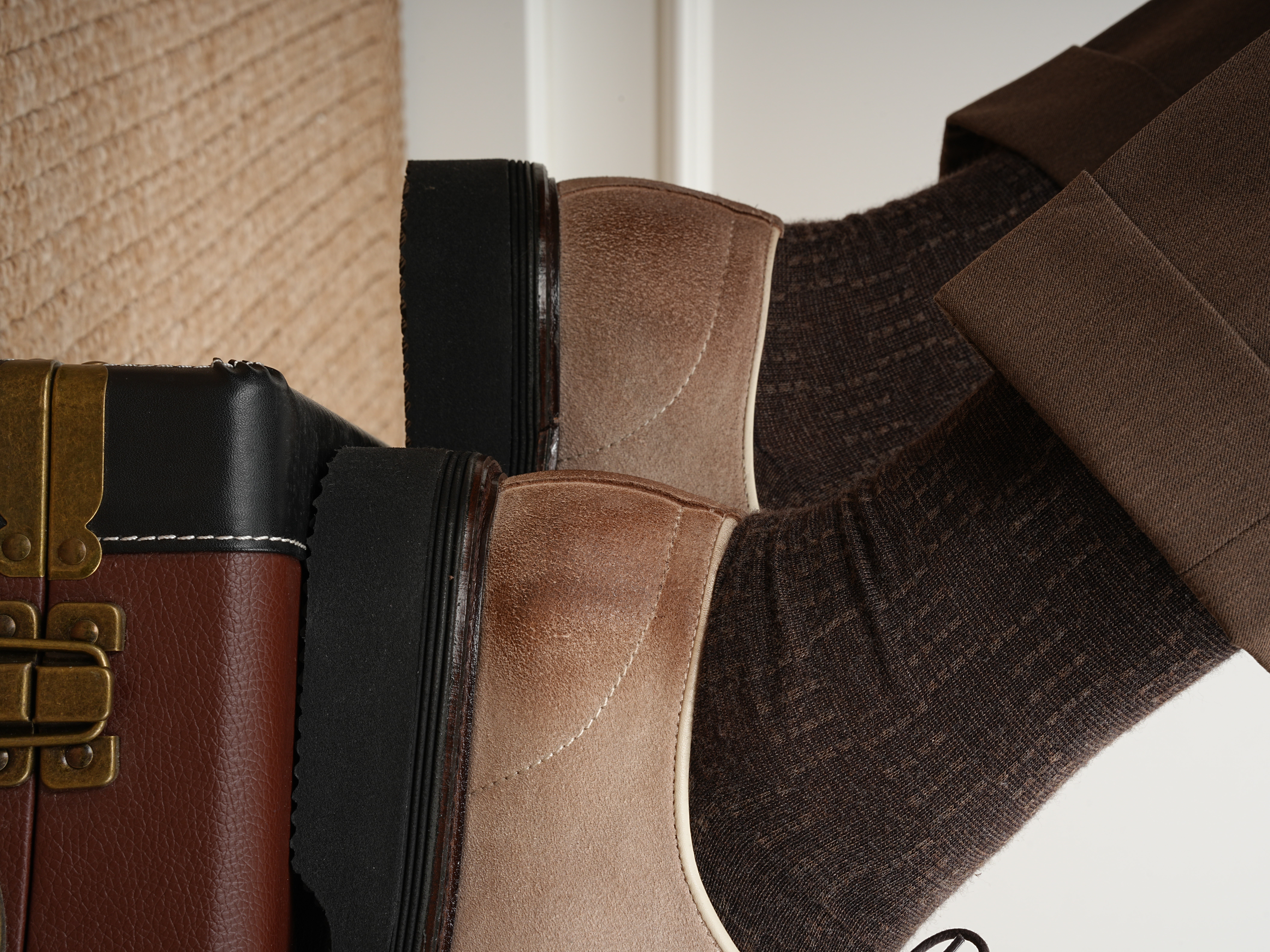 Erkek Premium Süet Deri İç Astar Dana Deri Eva Taban Ayakkabı - Bej