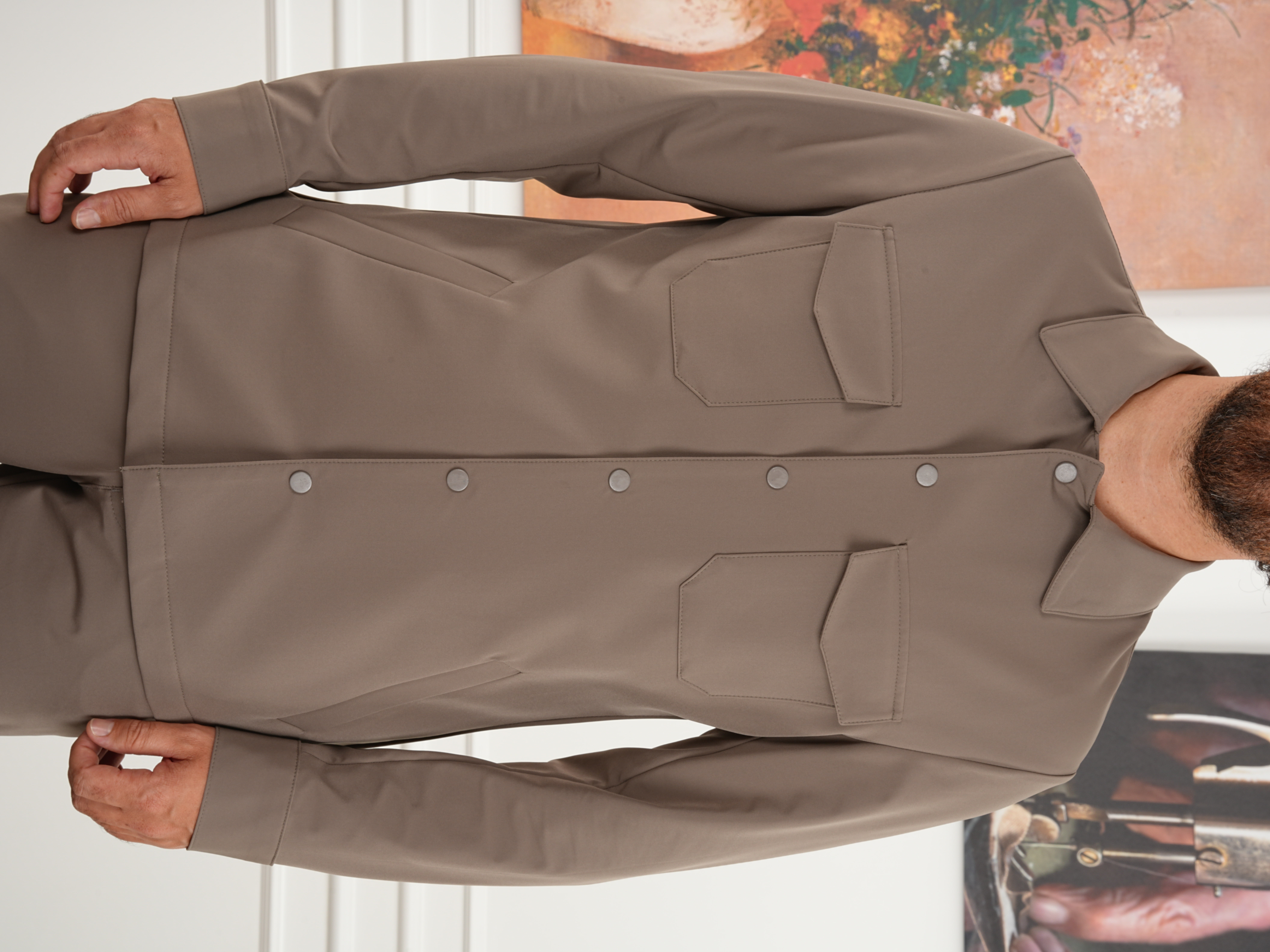 Erkek Slim Fit İtalyan Stil Safari Takım Ceket Pantolon - Sütlü Kahve