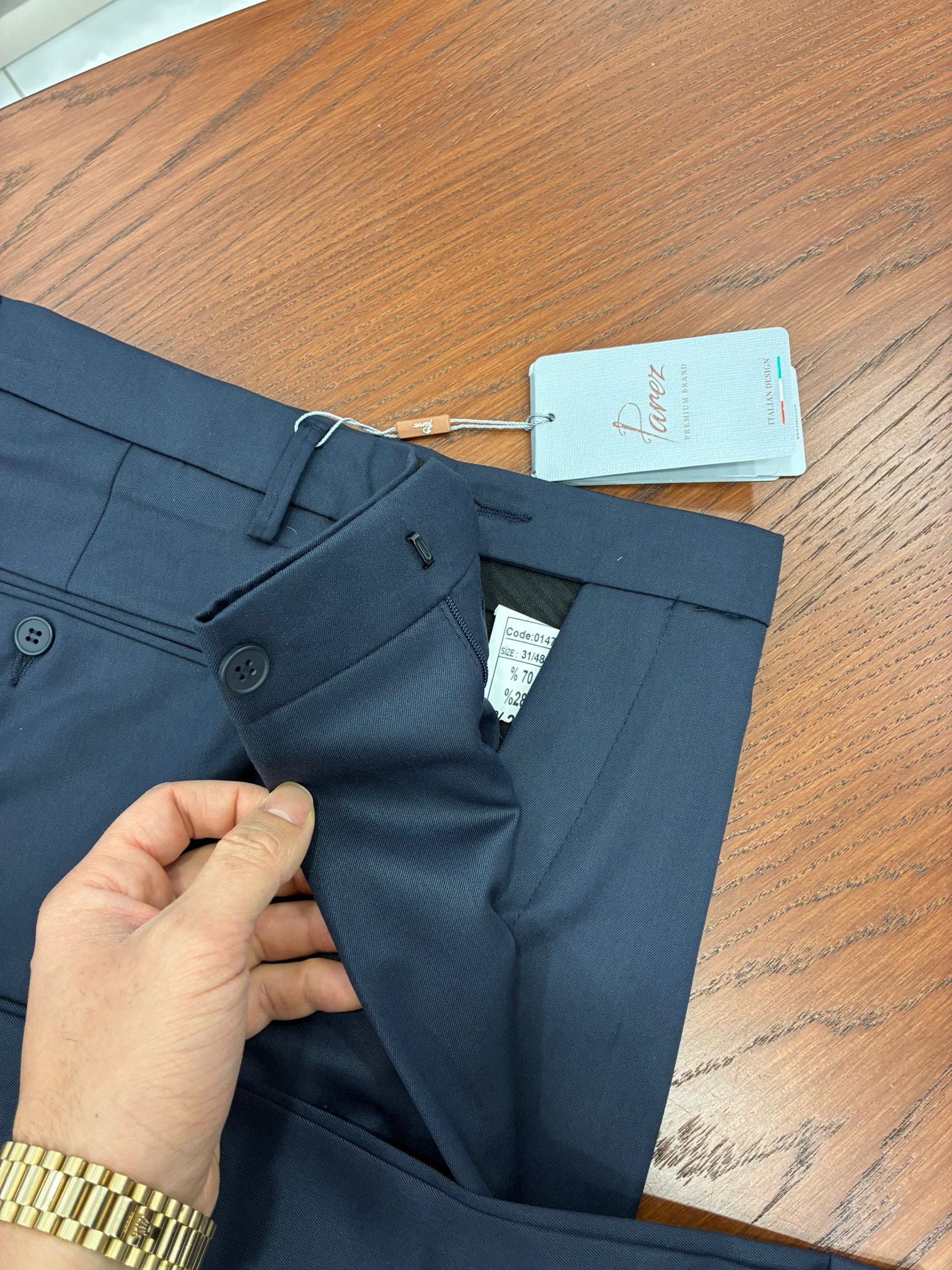 İtalyan Stil Slim Fit Klasik Erkek Pantolon - Koyu Lacivert