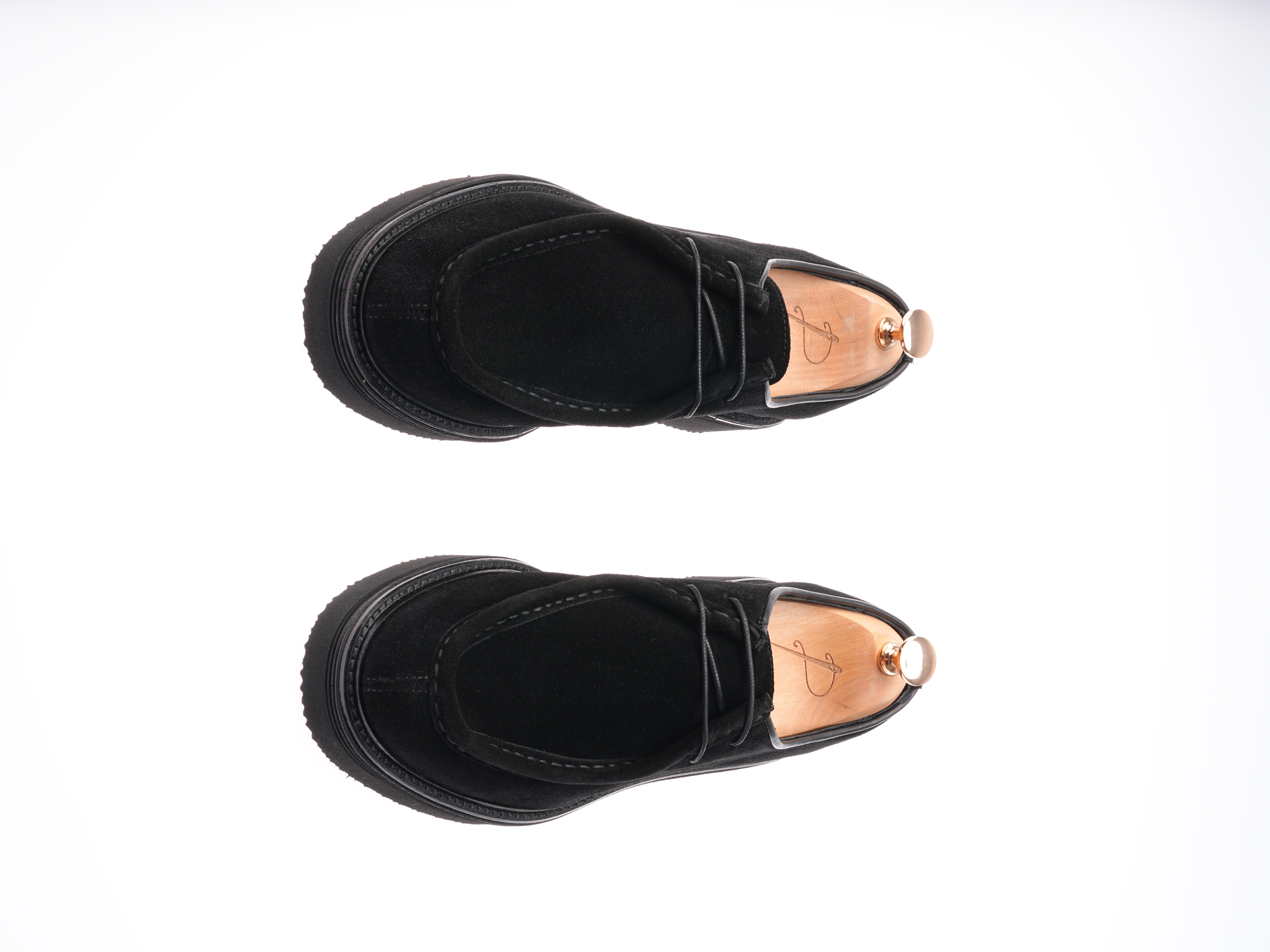 Mens Premium Suede Leather Inner Lining Calfskin Eva Sole Shoes - Black