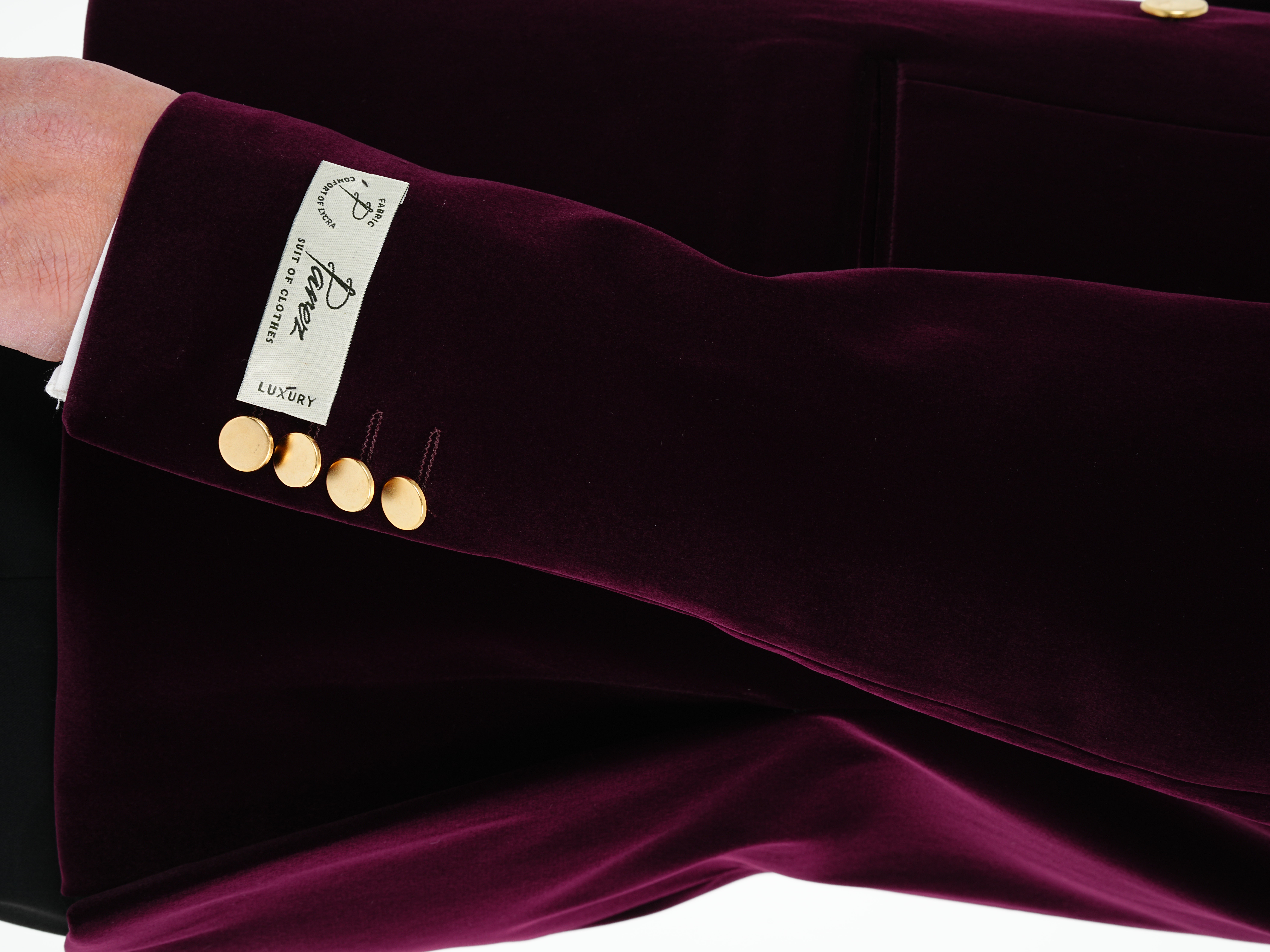 Premium Erkek Kadife Kruvaze Smokin Damatlık Gold Düğme Punto Dikişli Ceket Pantolon Papyon - Mor