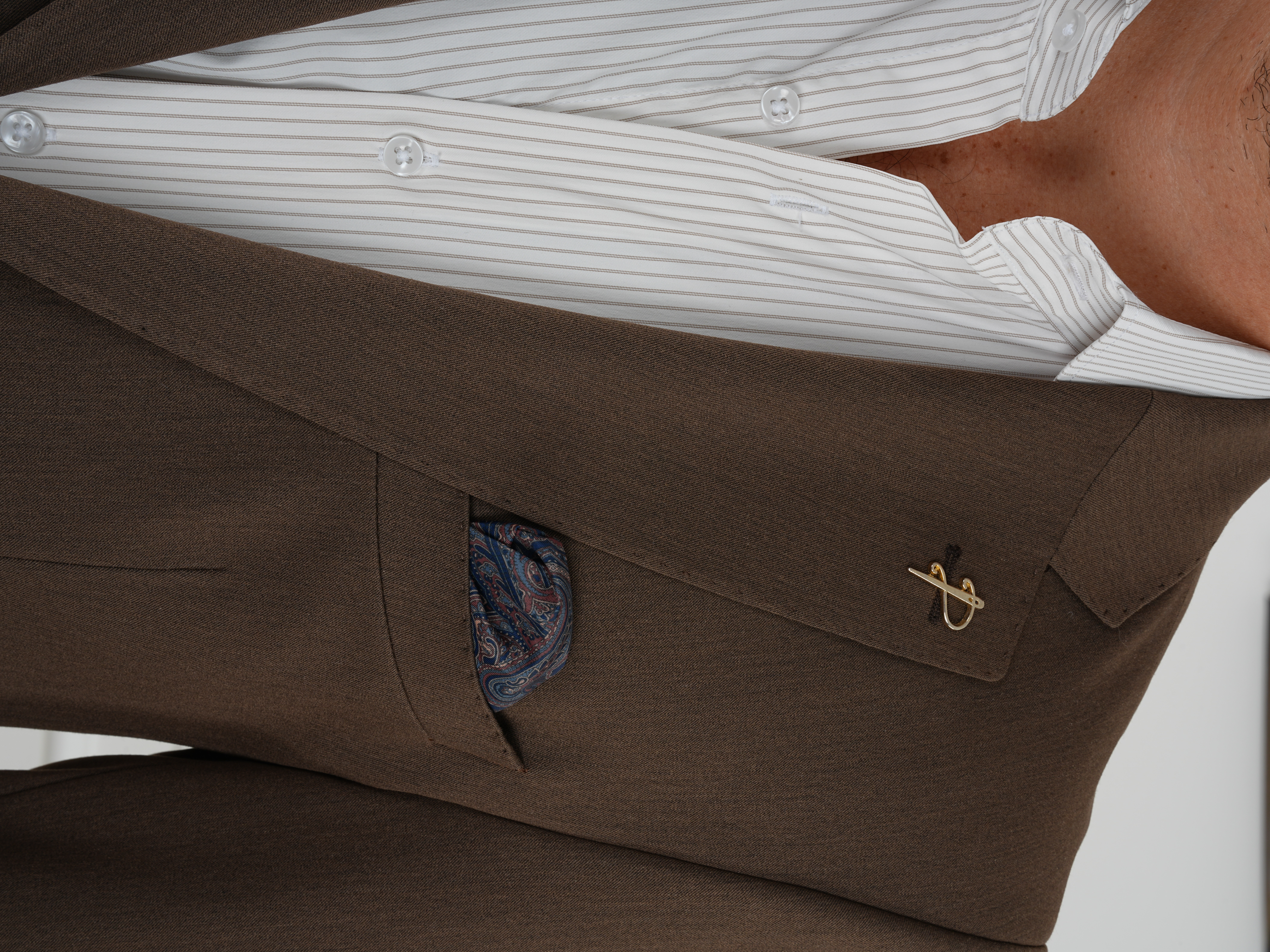 Premium İtalyan Stil Slim Fit Erkek Punto Dikişli Yarım Astarlı Ceket - Kahve