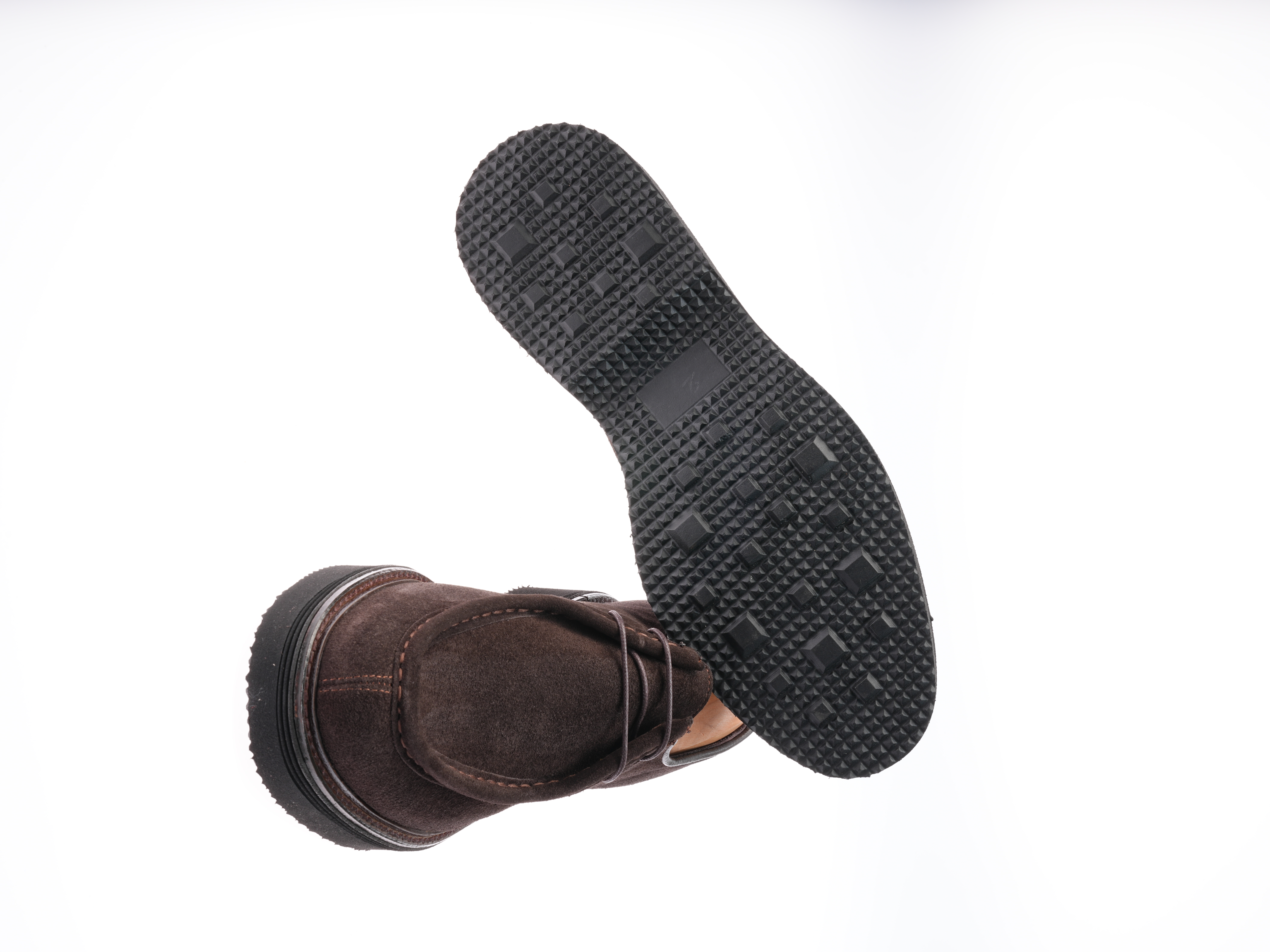 Mens Premium Suede Leather Inner Lining Calfskin Eva Sole Shoes - Bitter Brown