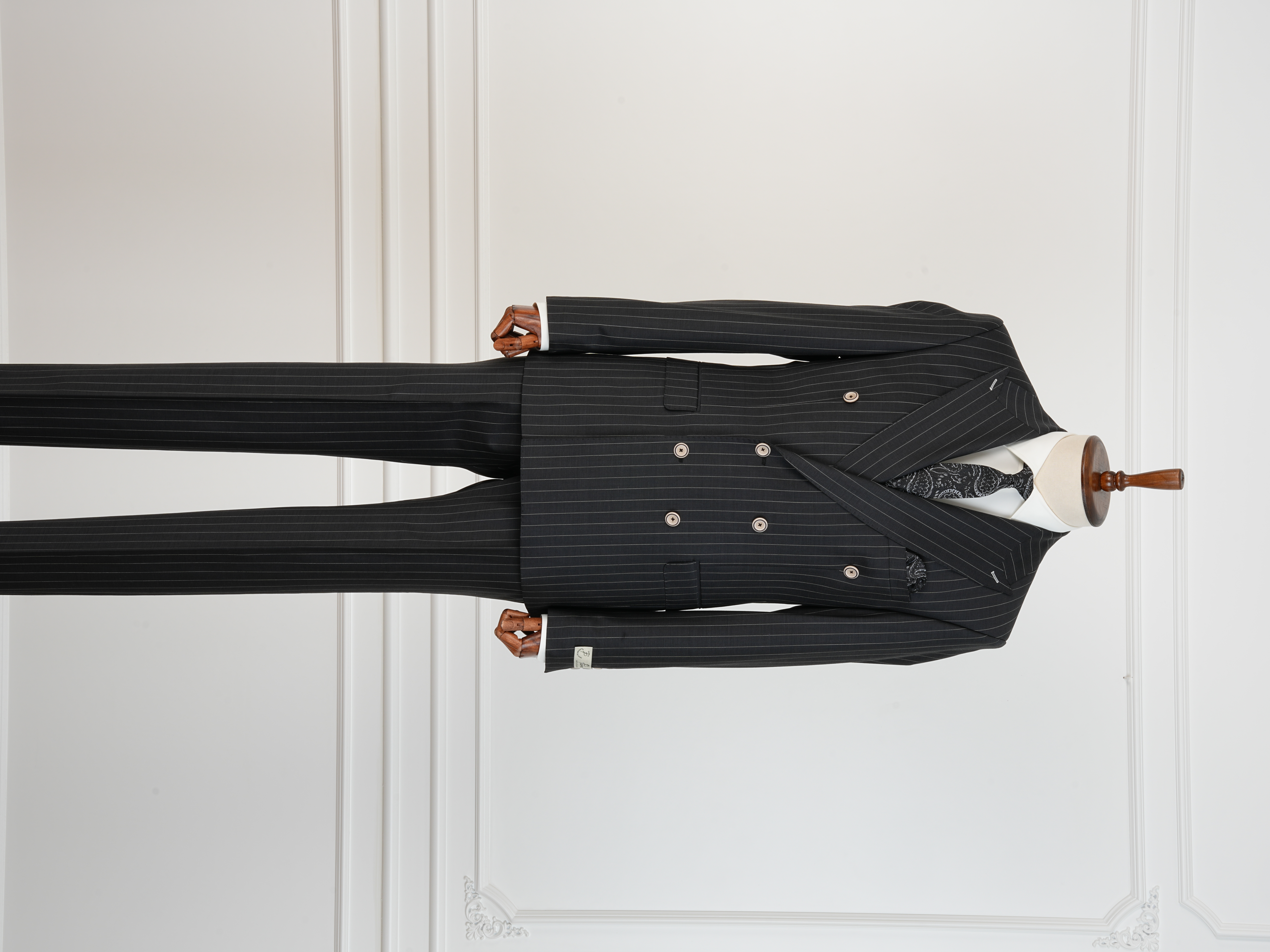 Premium Yünlü Erkek Kruvaze Takım Elbise Slim Fit İtalyan Stil Ceket Pantolon - Antrasit