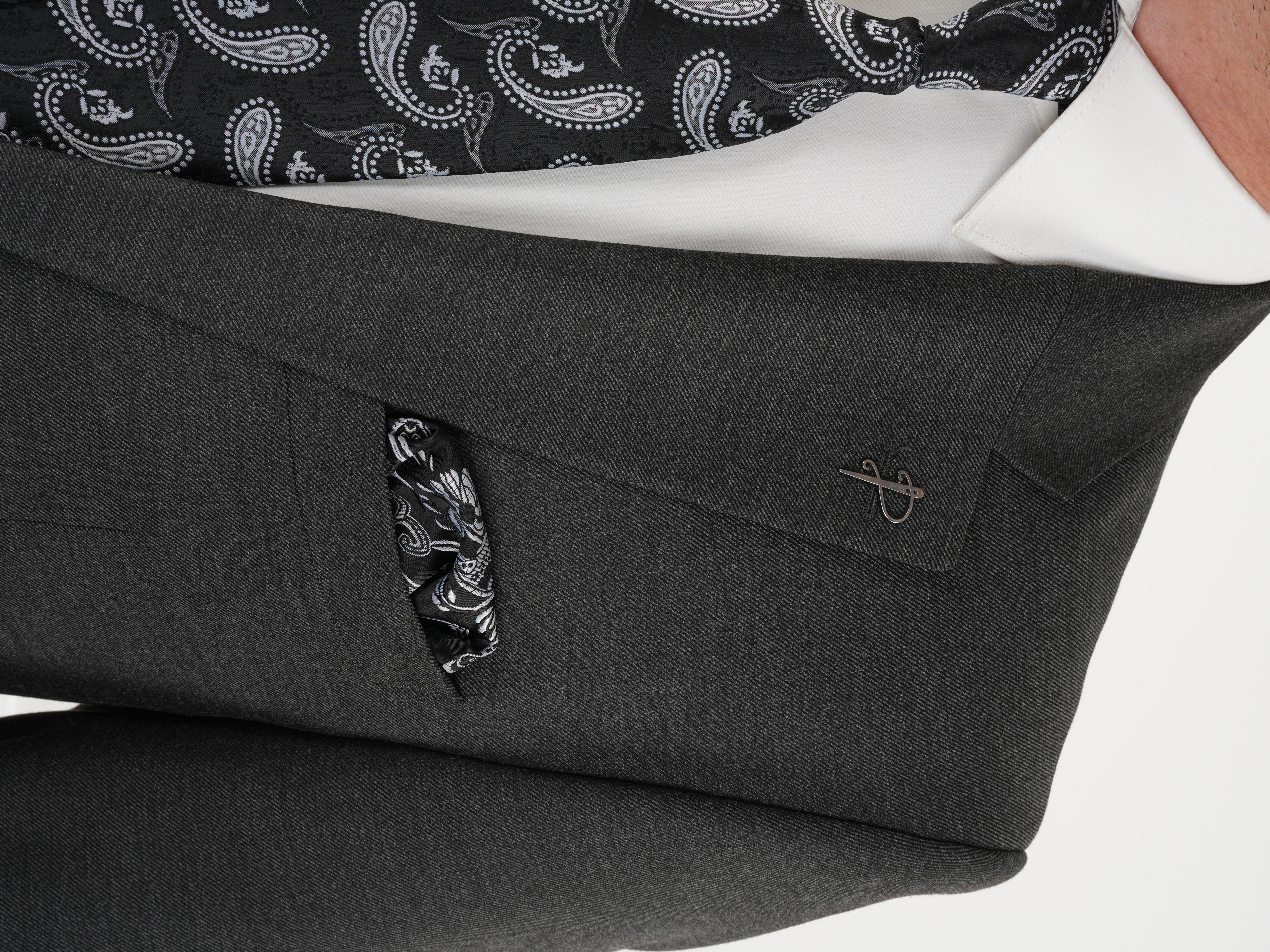 Premium Erkek Mono Yaka Takım Elbise Slim Fit İtalyan Stil Ceket Pantolon - Antrasit