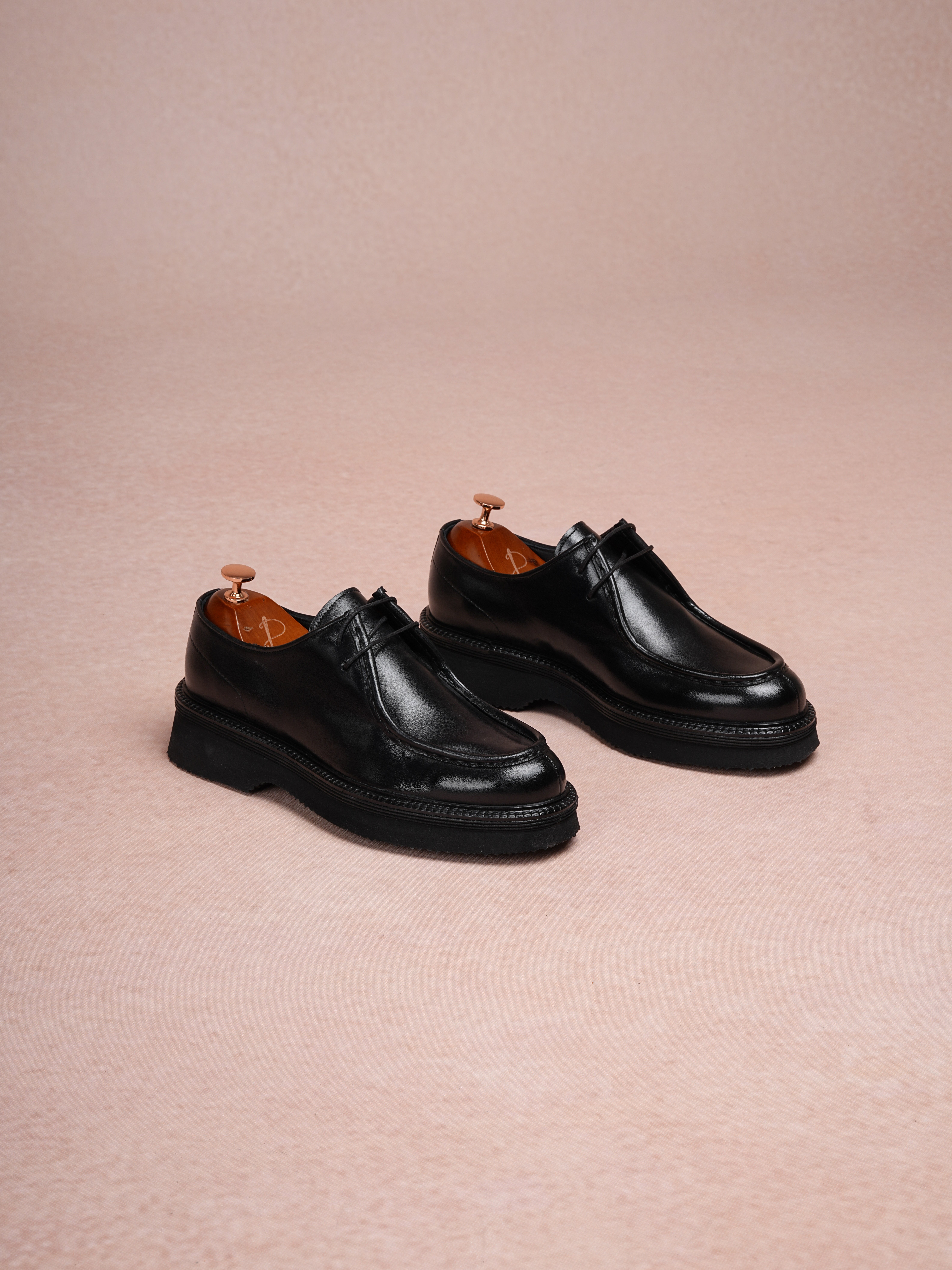 Mens Premium Spiro Alcohol Light Leather Calf Inner Lining Feta Eva Sole Shoes - Black