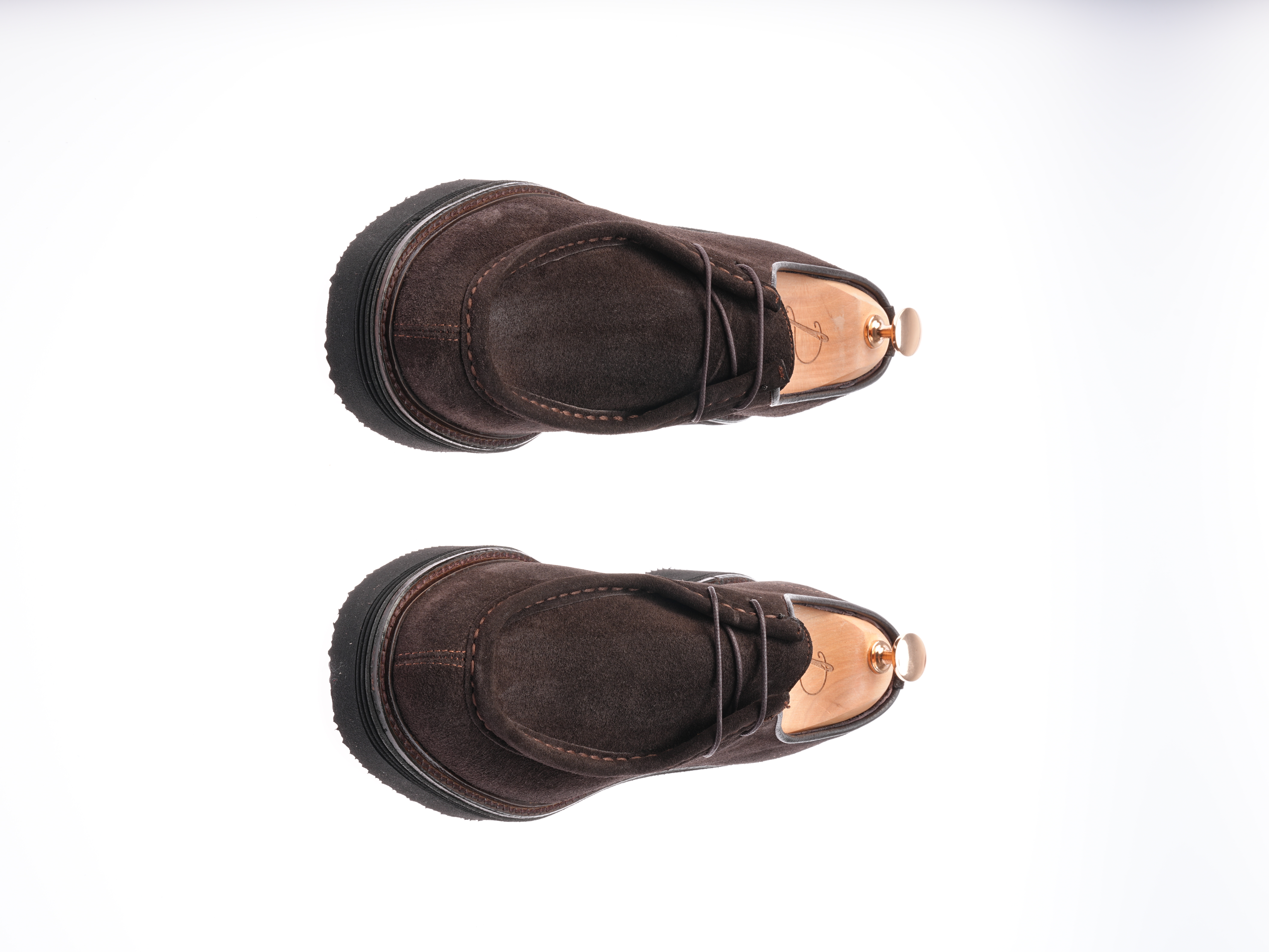 Mens Premium Suede Leather Inner Lining Calfskin Eva Sole Shoes - Bitter Brown