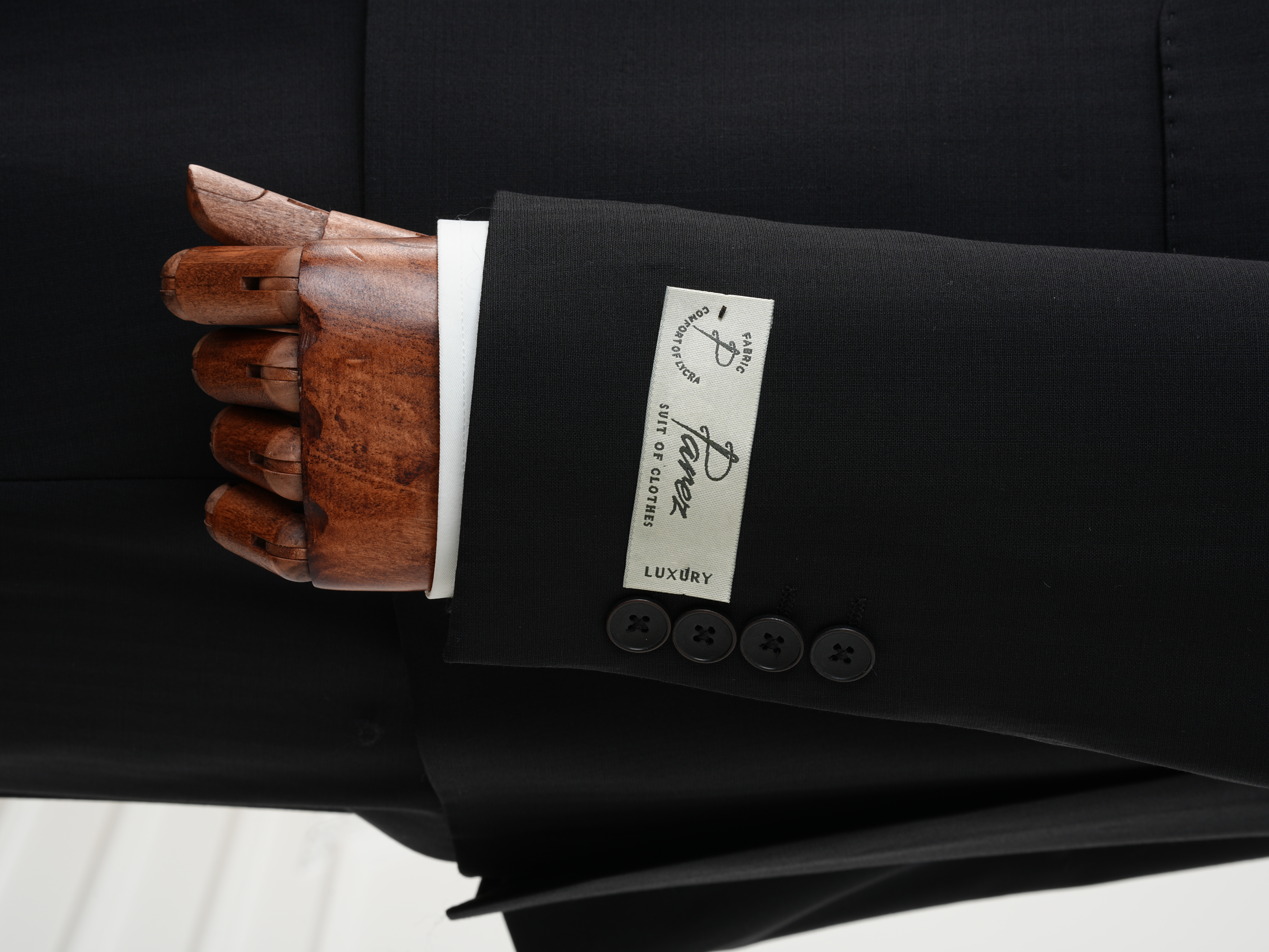 Premium Yünlü Erkek Kruvaze Takım Elbise Slim Fit İtalyan Stil Ceket Pantolon - Siyah