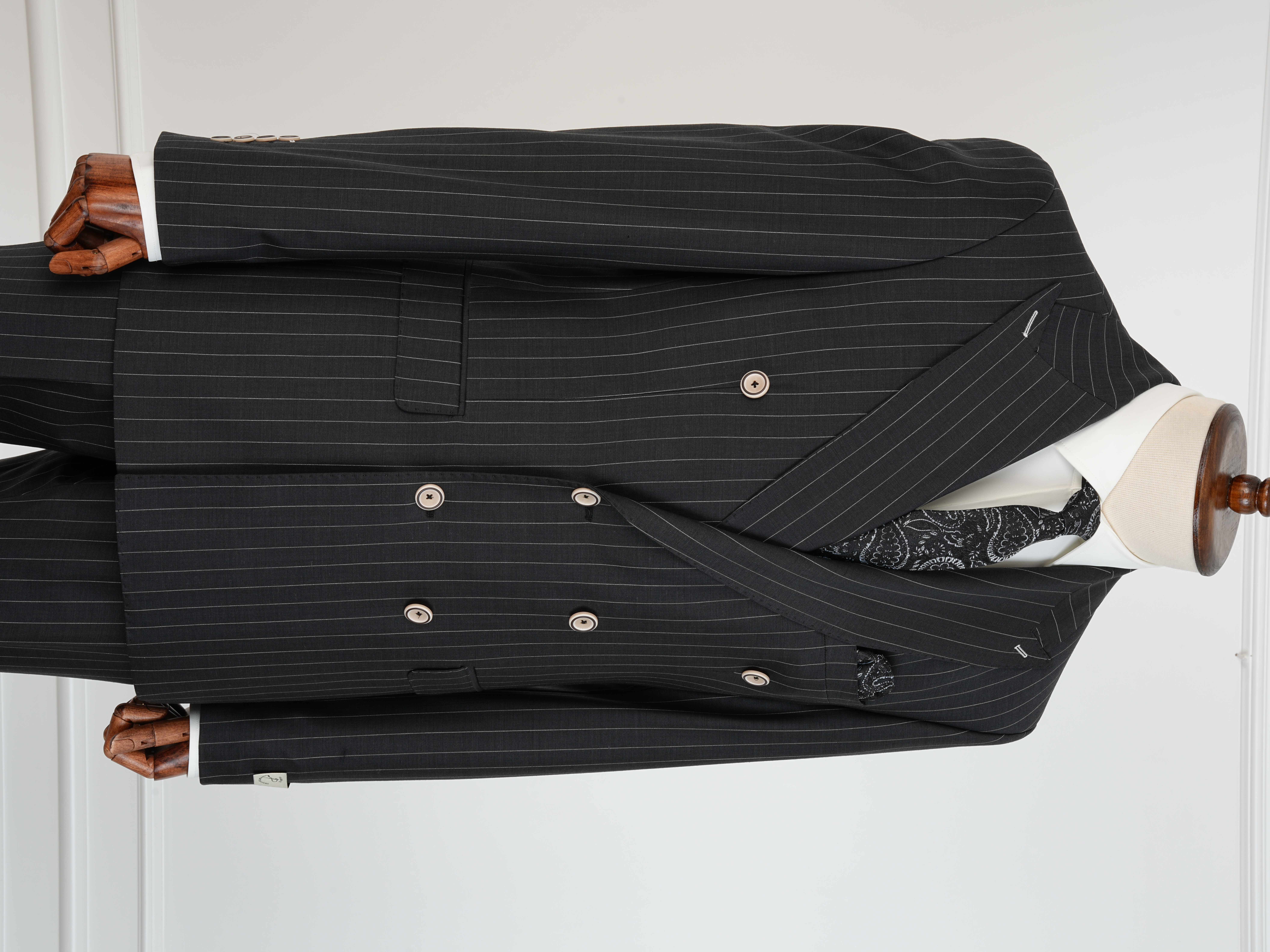 Premium Yünlü Erkek Kruvaze Takım Elbise Slim Fit İtalyan Stil Ceket Pantolon - Antrasit