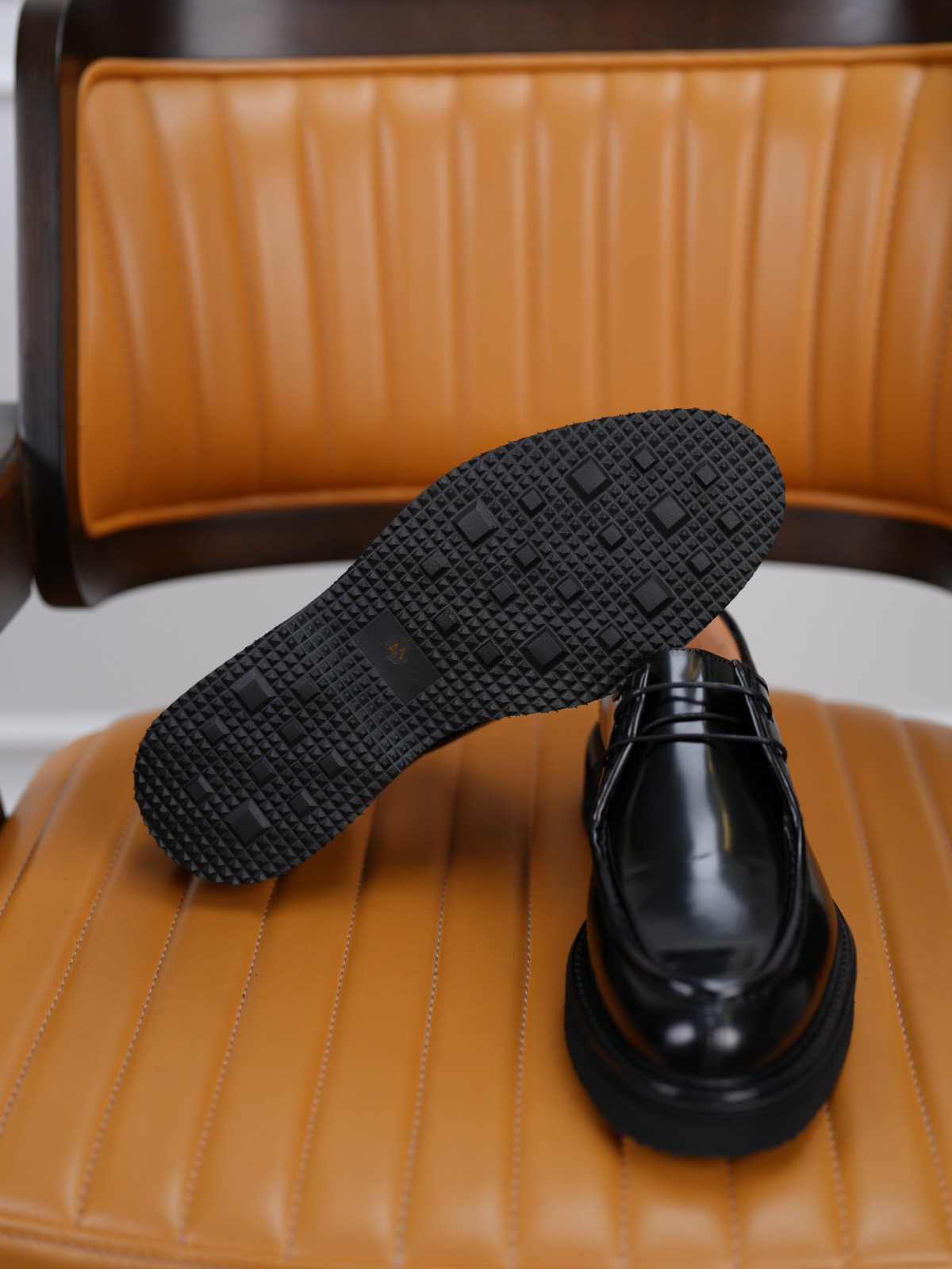 Erkek Premium Spiro Alkol Açma Deri 
Dana İç Astar 
Feta Eva Tabanlı Ayakkabı - Siyah Rugan