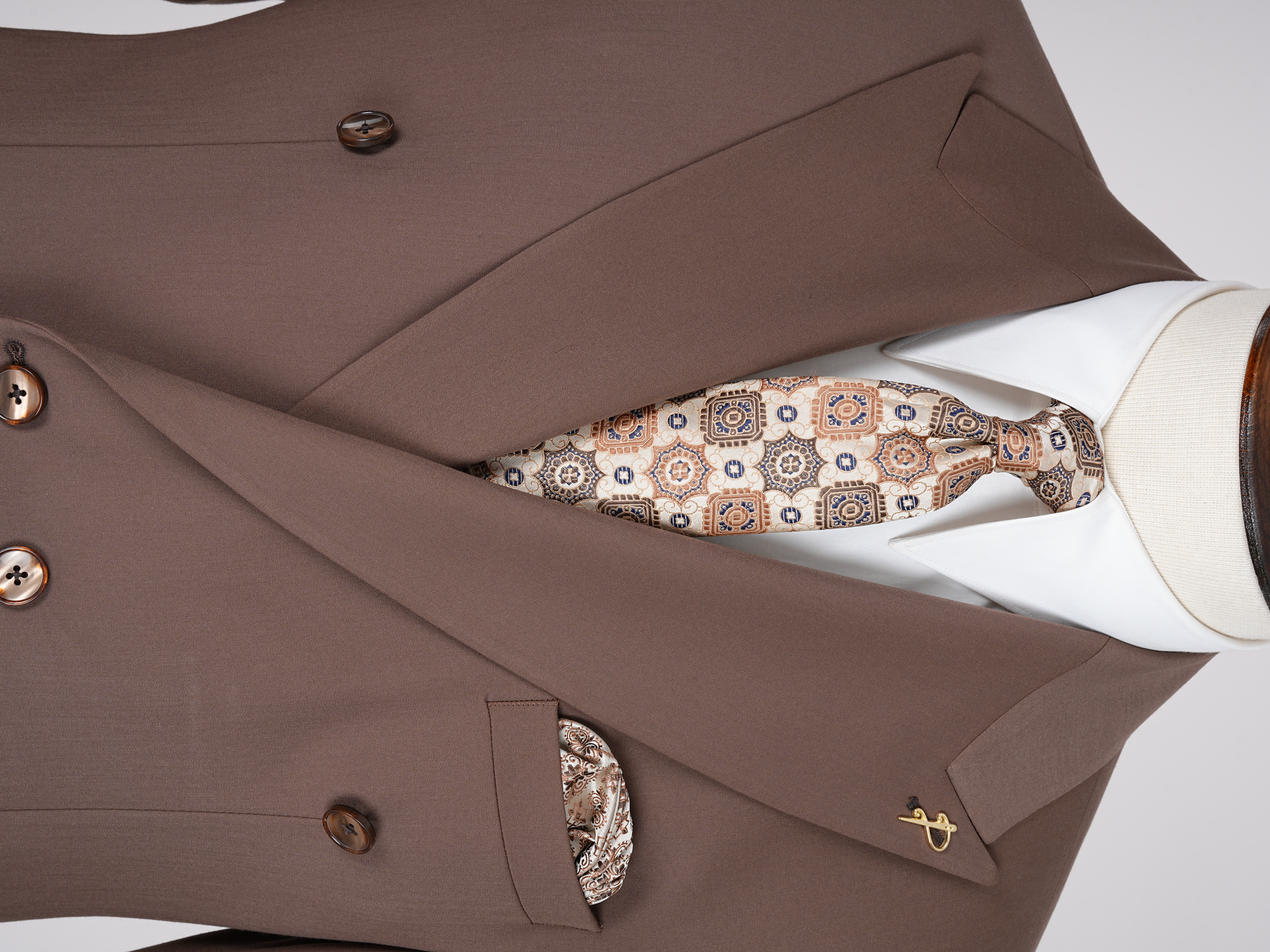 Premium Mens Double-Breasted italian Slim-Fit Suit Jacket & Trousers - Taupe