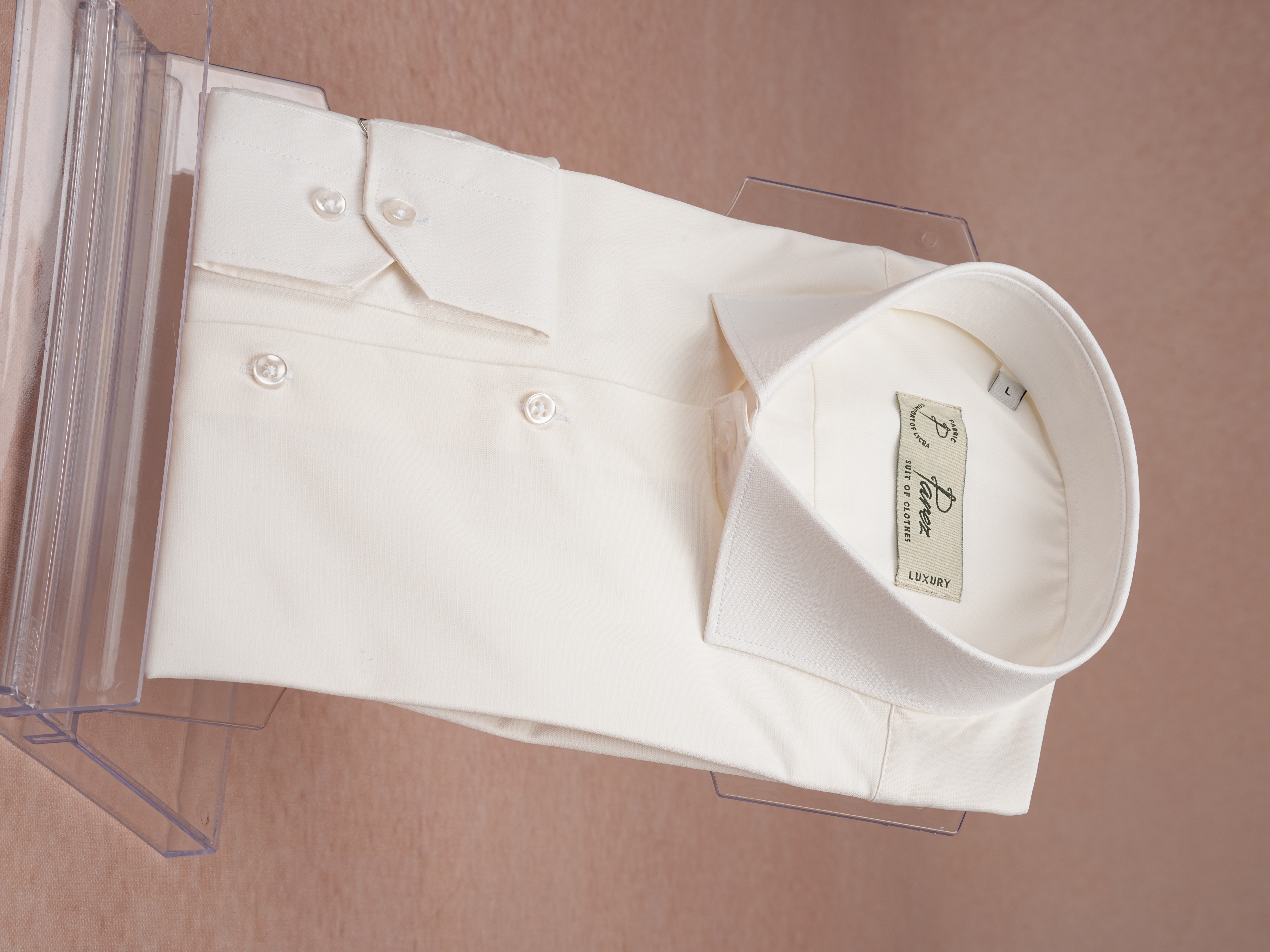 Premium İtalyan Yaka Slim Fit Erkek Gömlek - Ekru