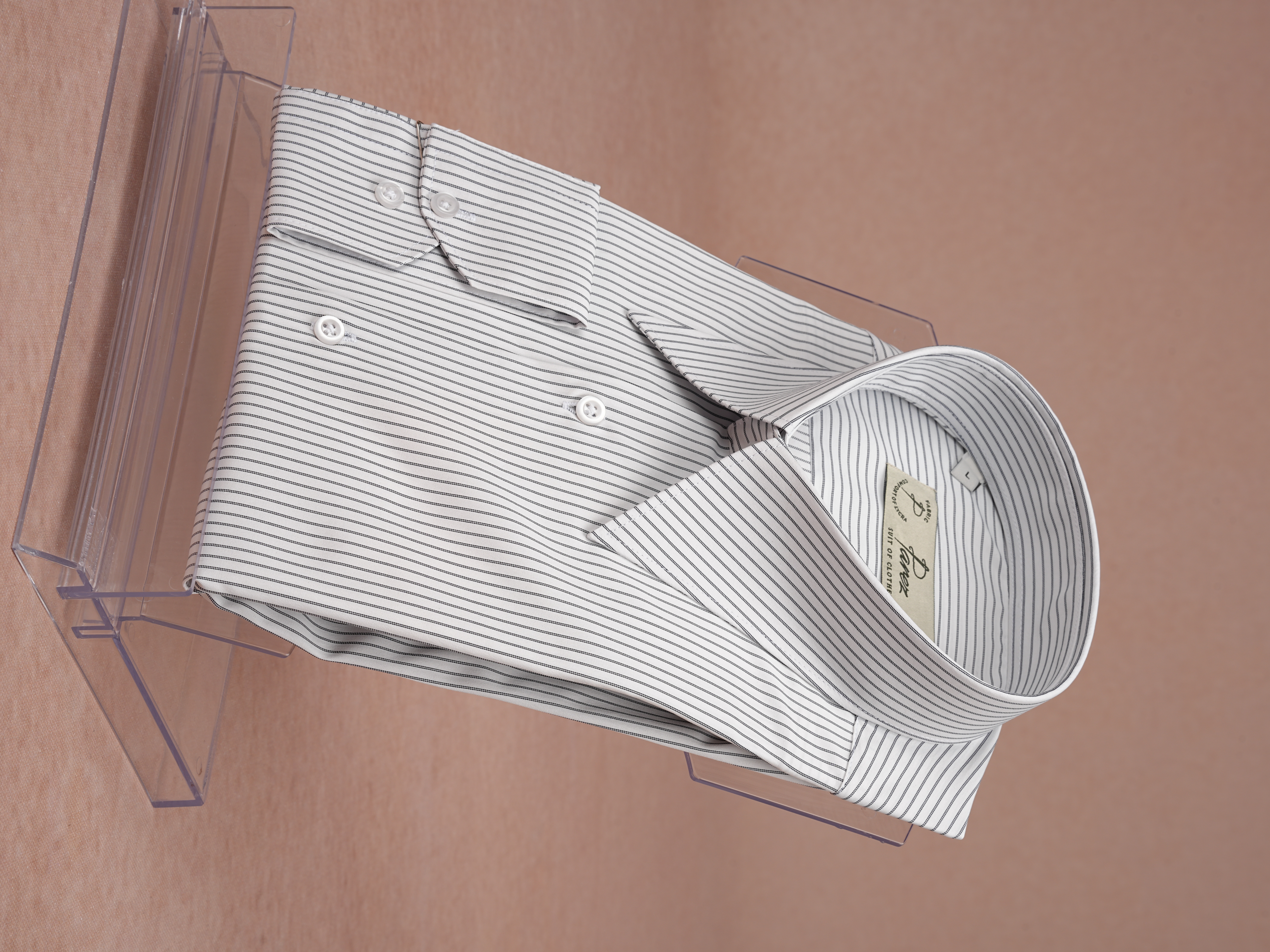Premium İtalyan Stil Slim Fit Çizgili Sivri Yaka Erkek Gömlek - Siyah