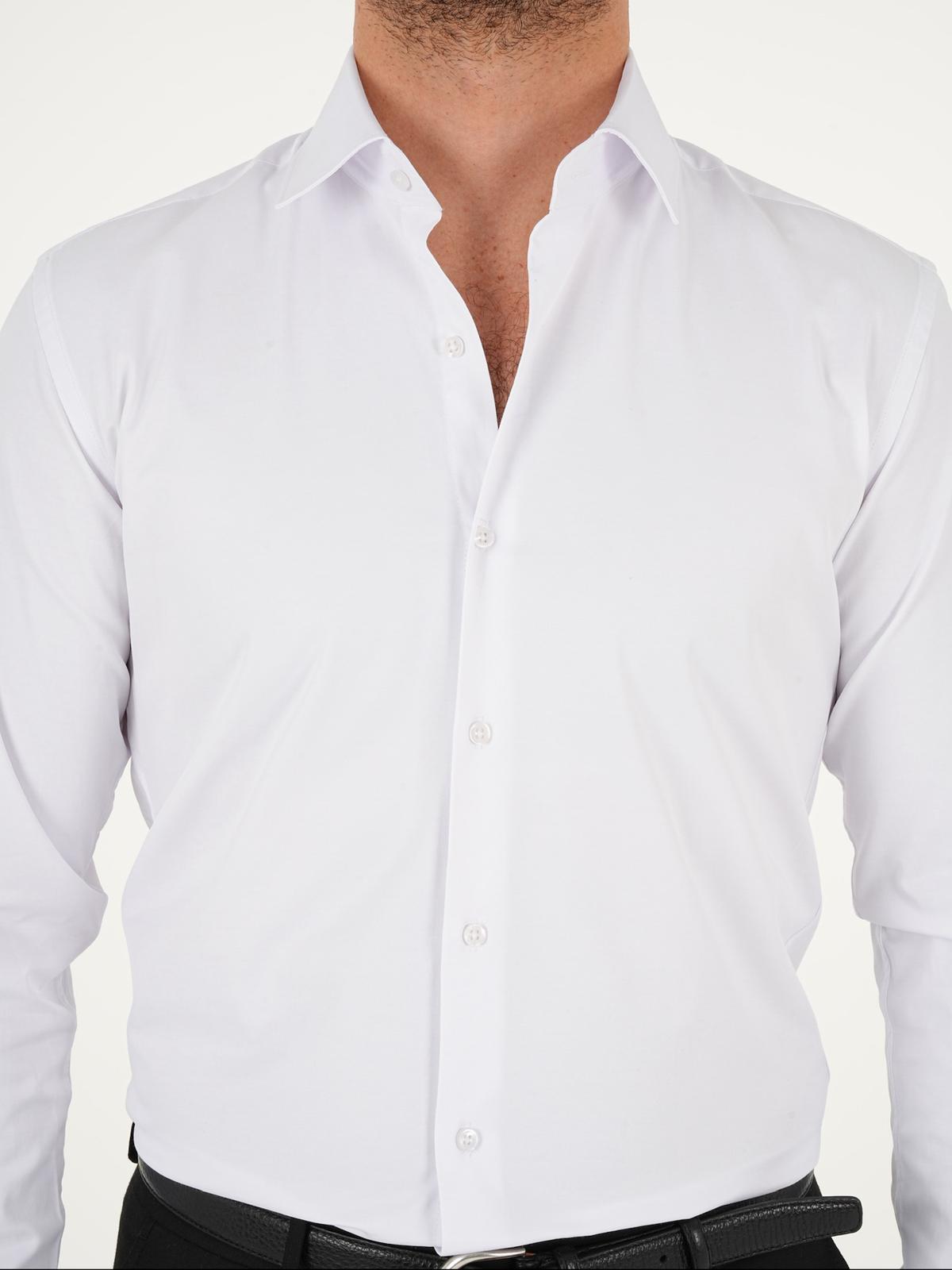 Premium İtalyan Yaka Slim Fit Erkek Gömlek - Beyaz