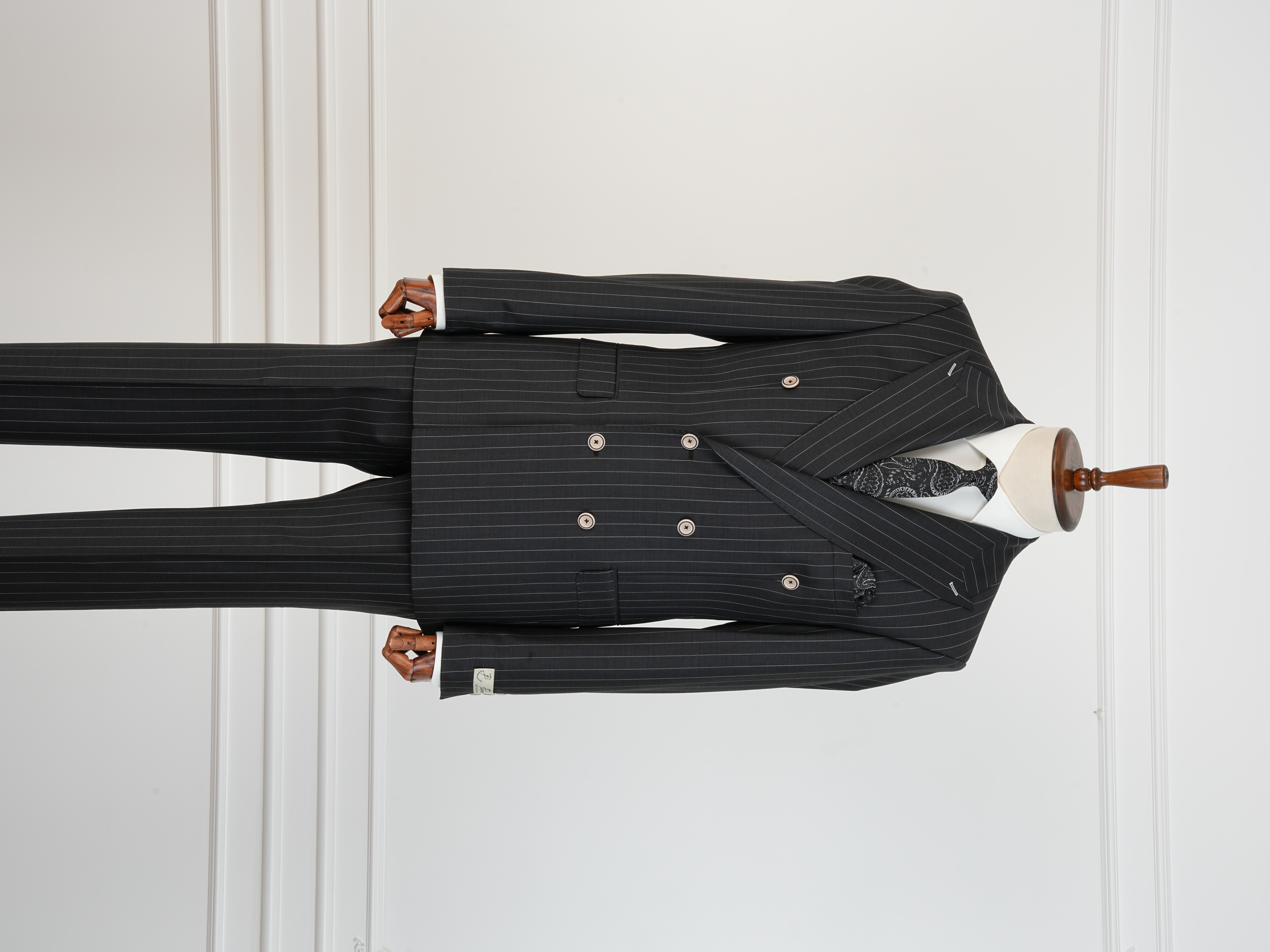 Premium Yünlü Erkek Kruvaze Takım Elbise Slim Fit İtalyan Stil Ceket Pantolon - Antrasit