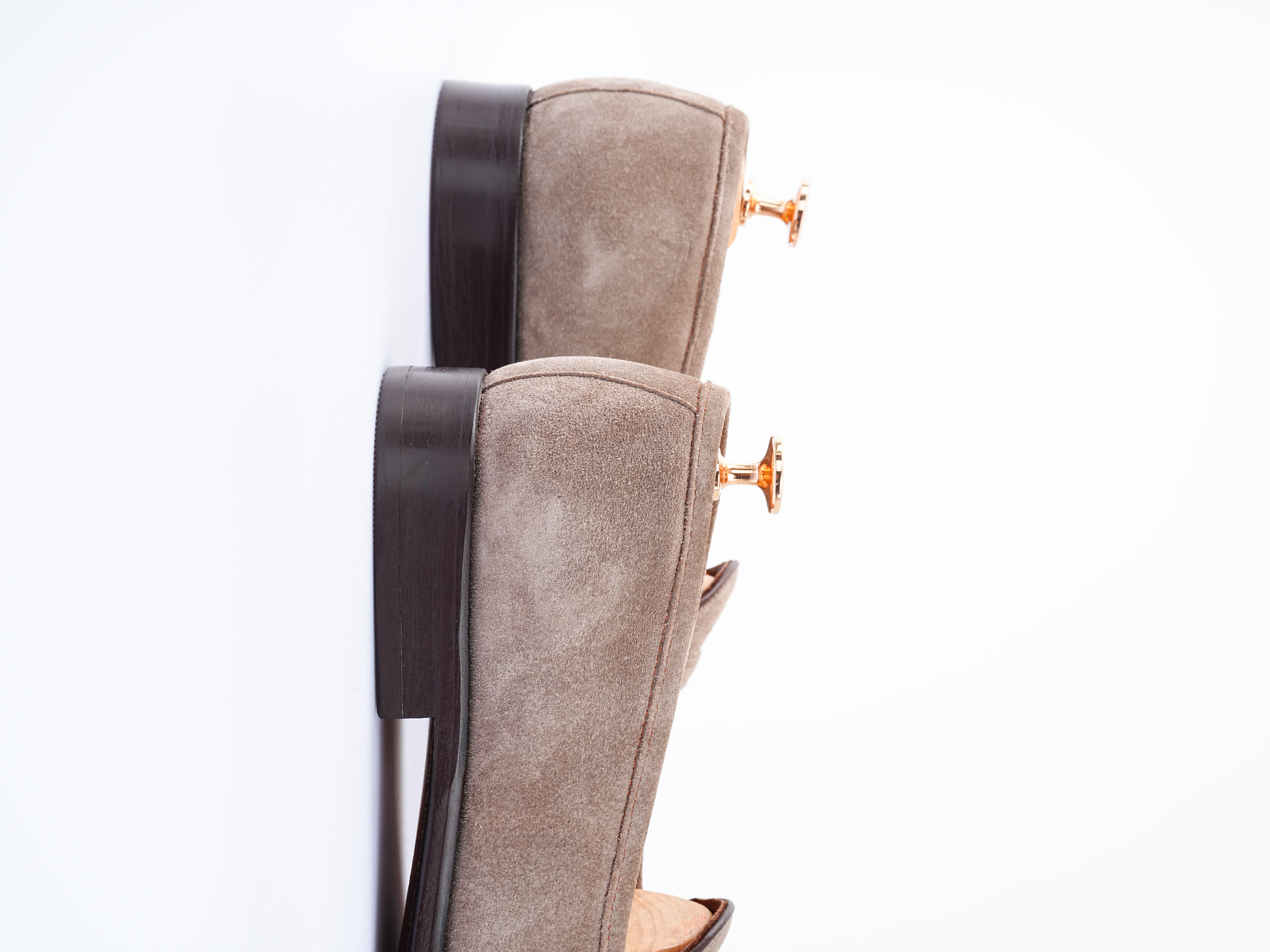 Erkek Premium Metis Süet Derİ Dana Astar 
Double Kösele 
Özel El Boyama Kösele Ayakkabı - Sütlü Kahve