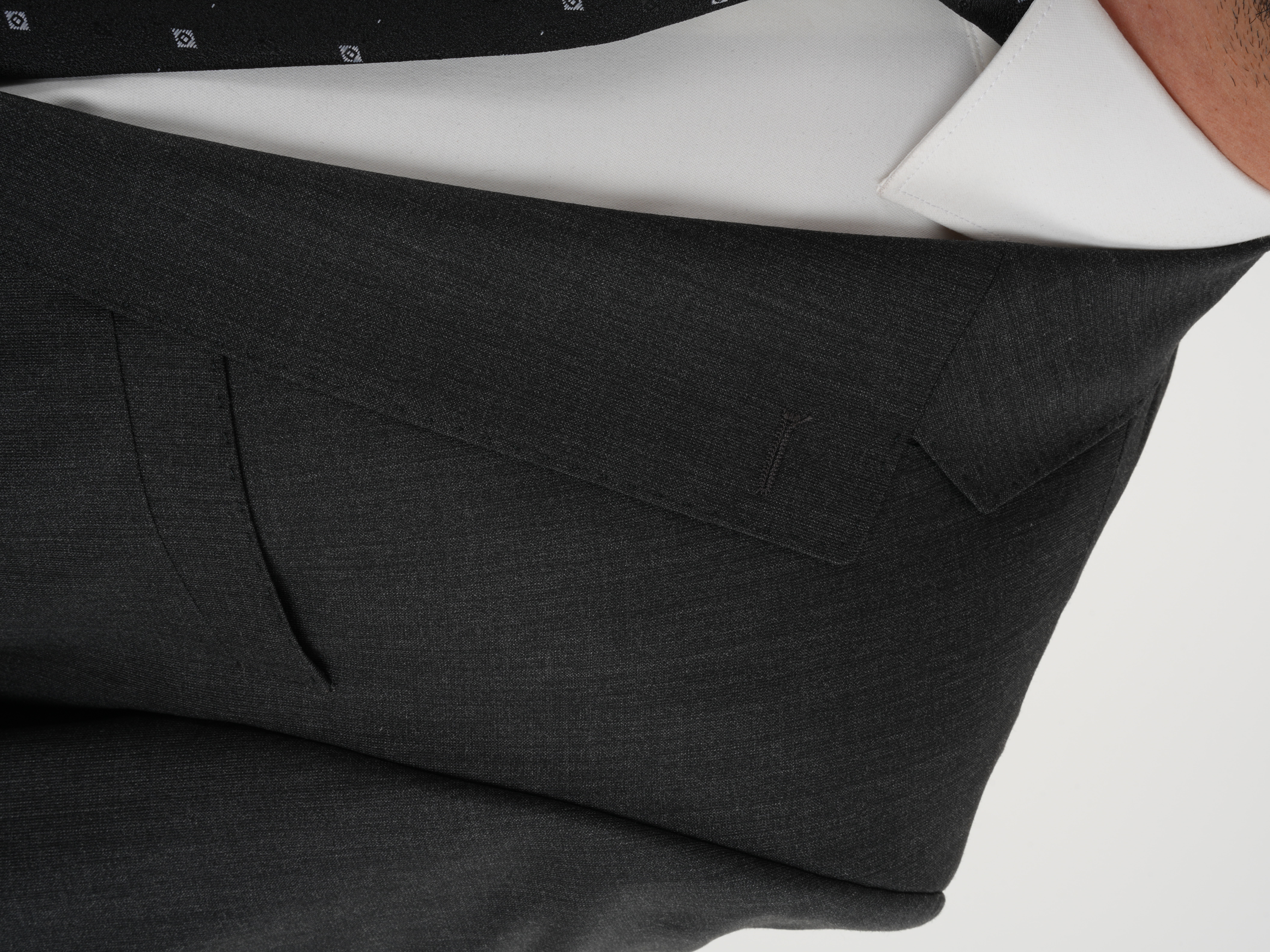 Erkek Regular İtalyan Stil Yünlü Mono Yaka Takım Elbise Ceket Pantolon - Antrasit