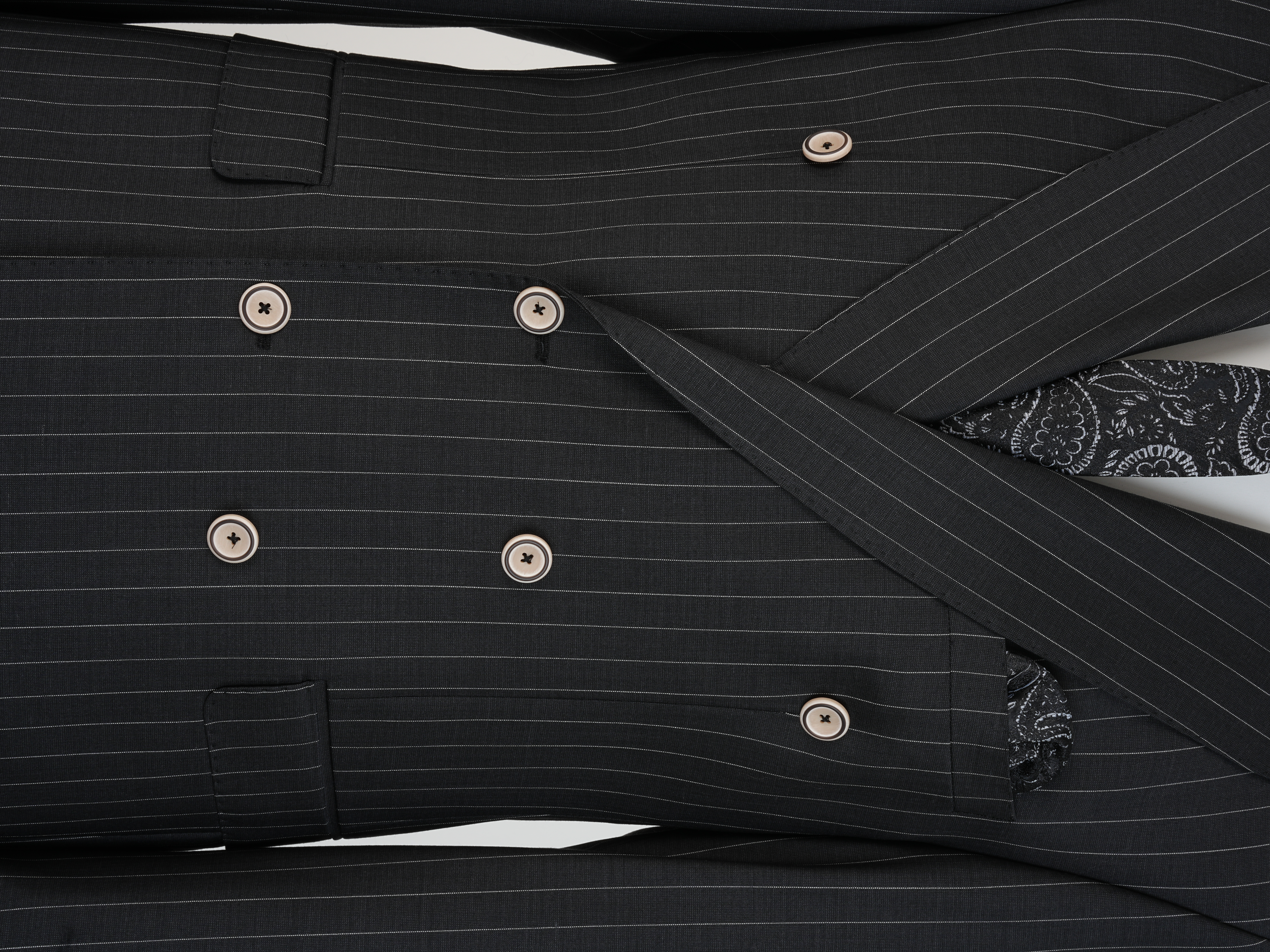 Premium Yünlü Erkek Kruvaze Takım Elbise Slim Fit İtalyan Stil Ceket Pantolon - Antrasit