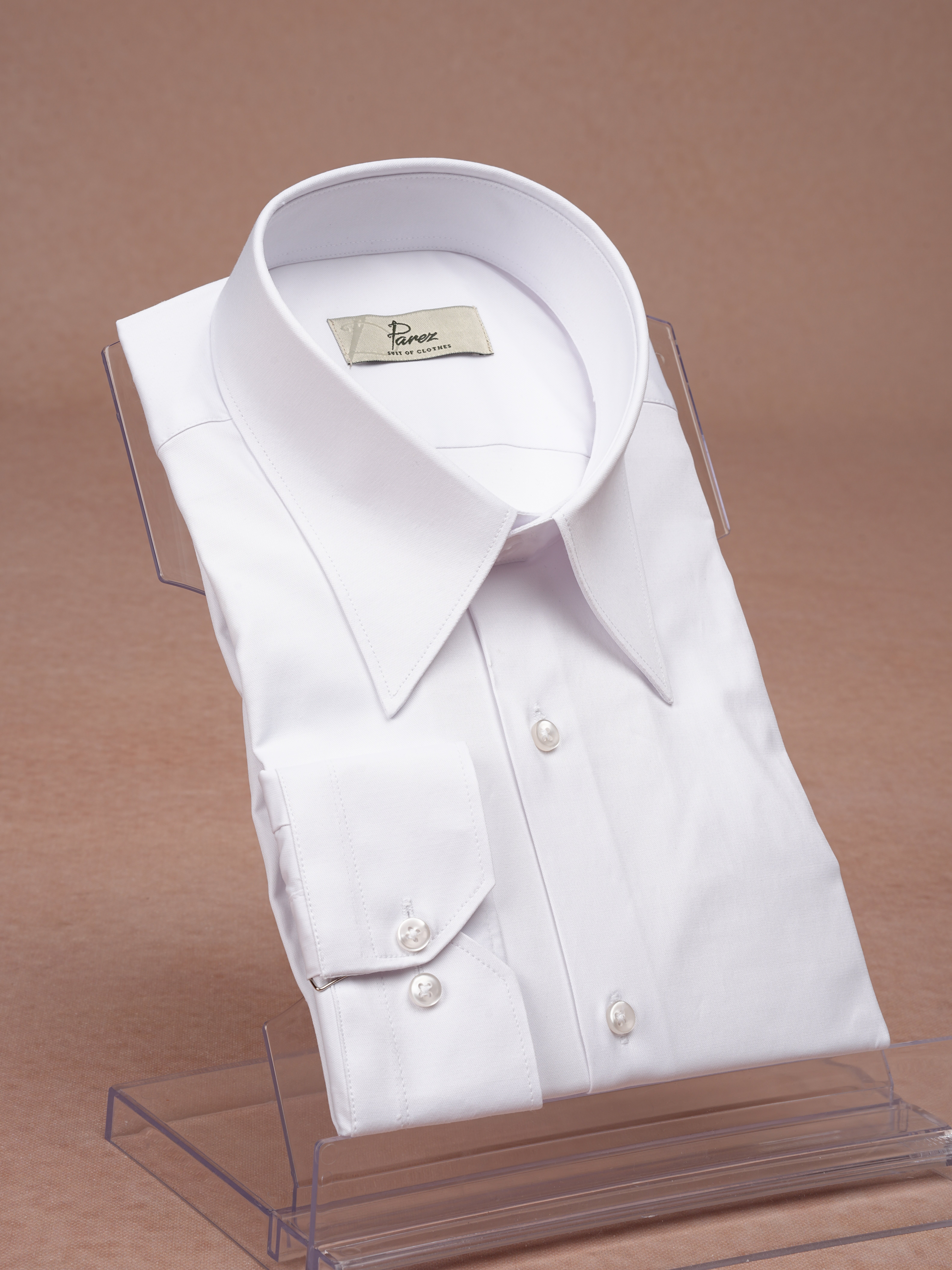 Premium Italian Style Slim Fit Pointed Collar Mens Shirt - White