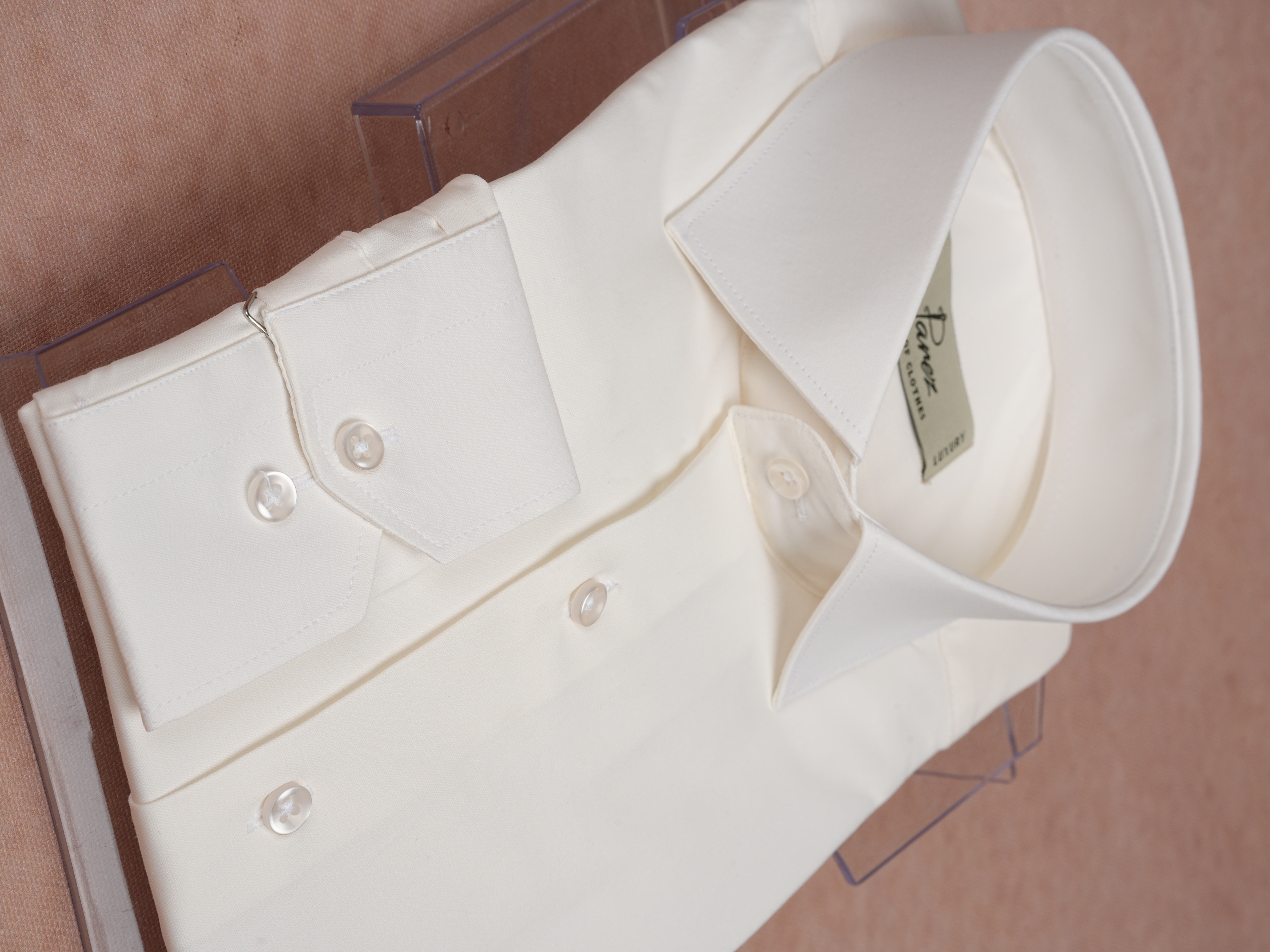 Premium İtalyan Yaka Slim Fit Erkek Gömlek - Ekru