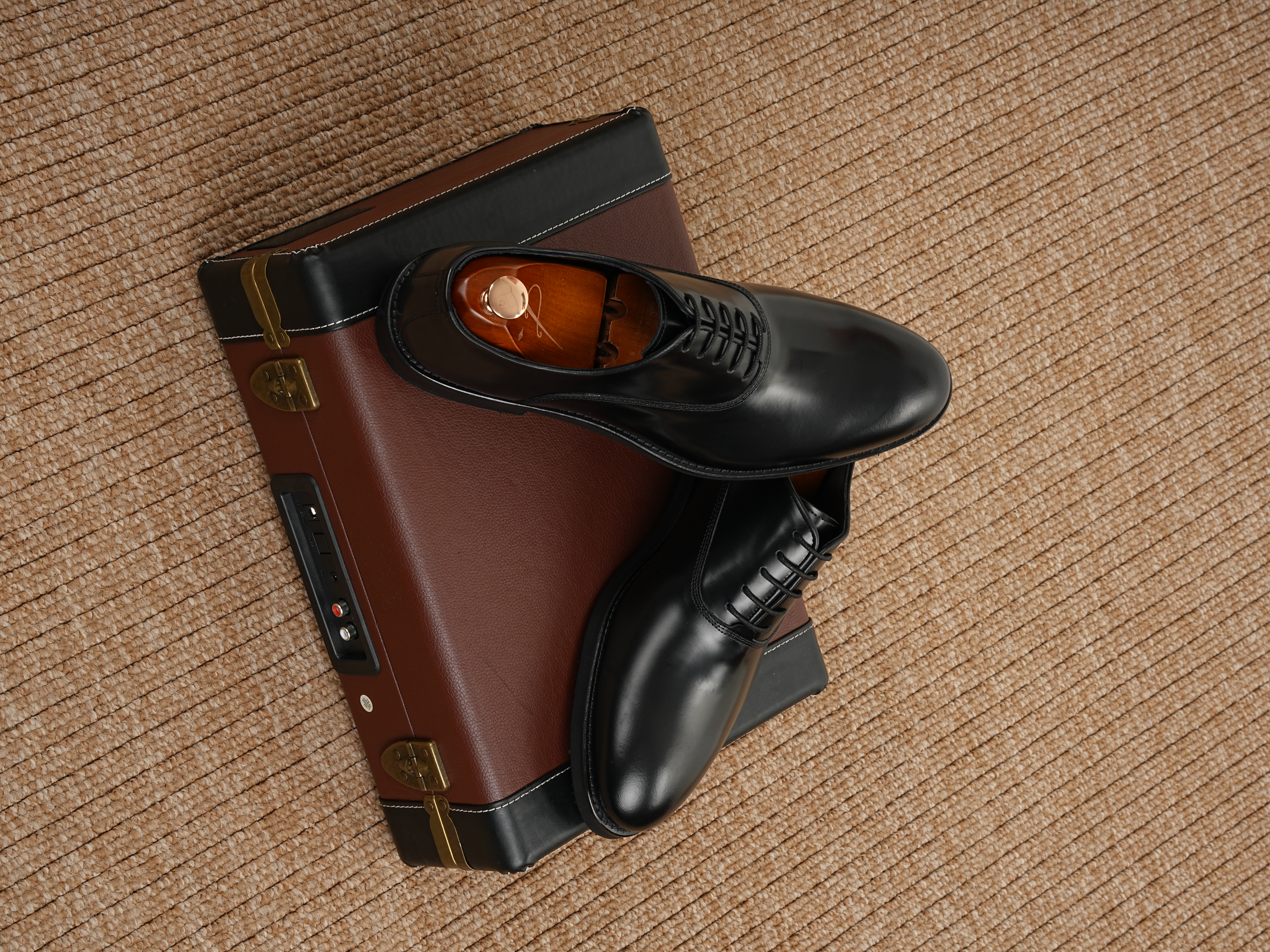 Erkek Premium Açma Deri Dana İç Astar Özel Hafif Eva Taban Ayakkabı - Siyah