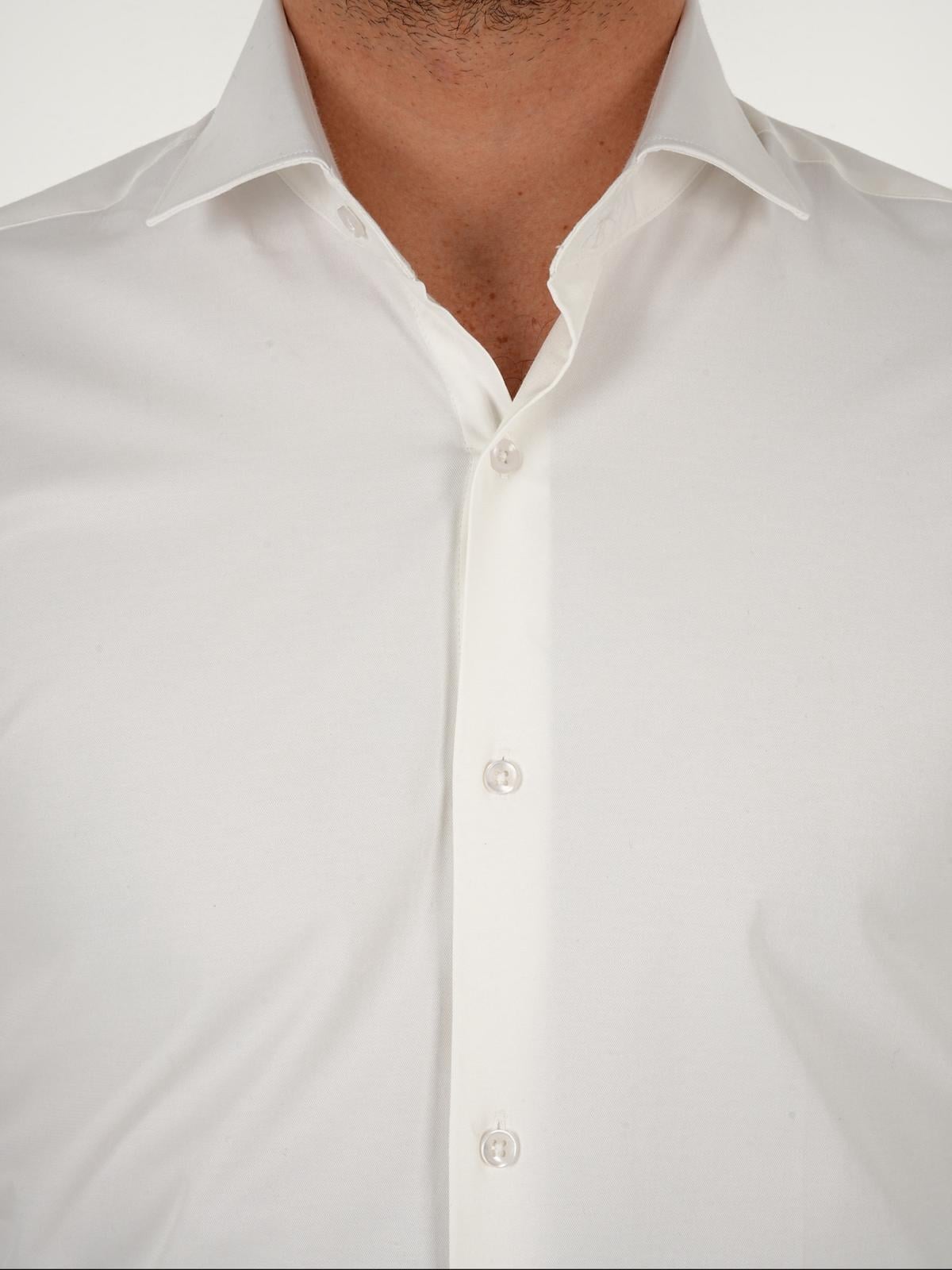 Premium İtalyan Yaka Slim Fit Erkek Gömlek - Beyaz