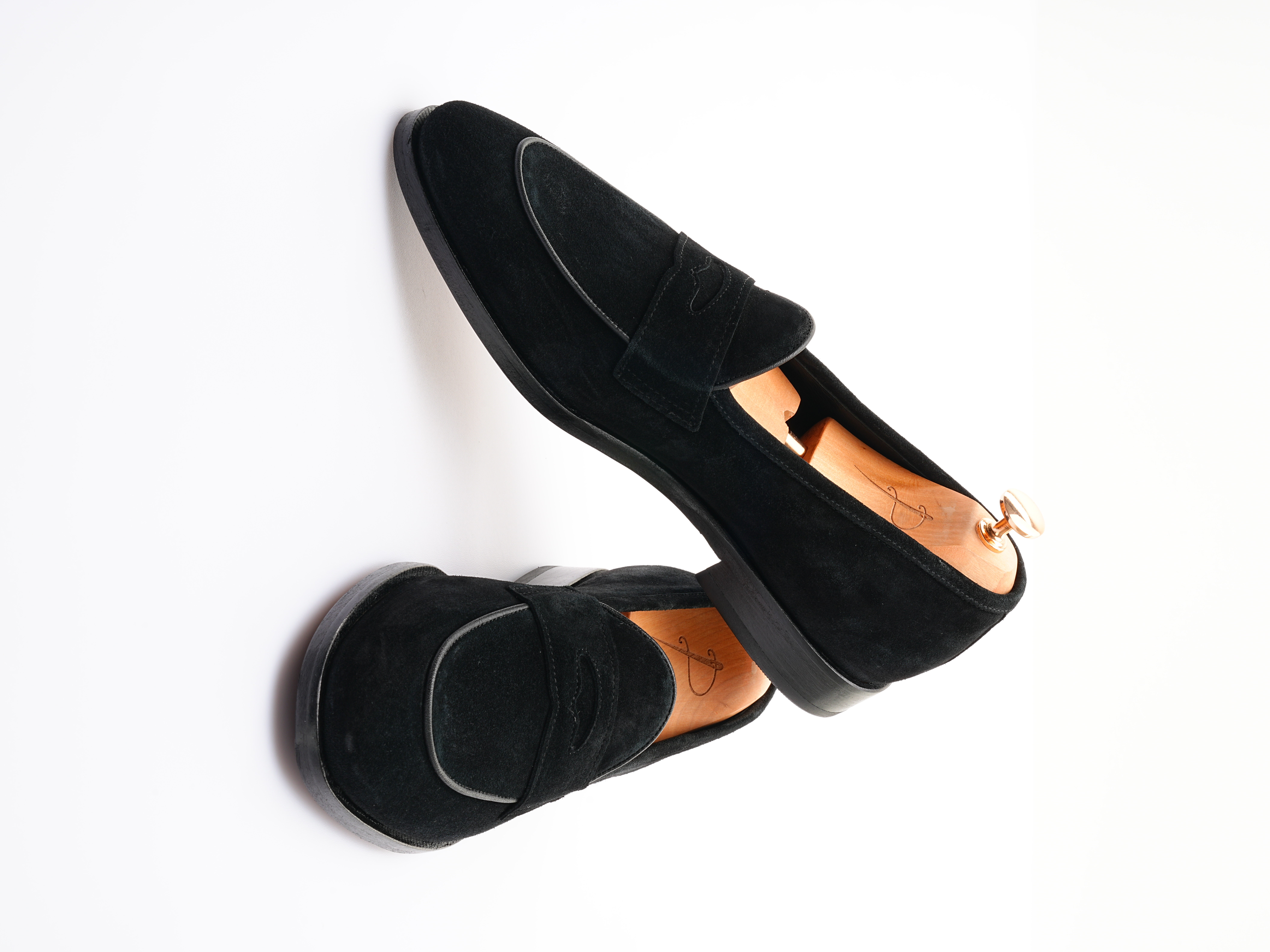 Erkek Premium Metis Süet Derİ Dana Astar 
Double Kösele 
Özel El Boyama Kösele Ayakkabı - Siyah