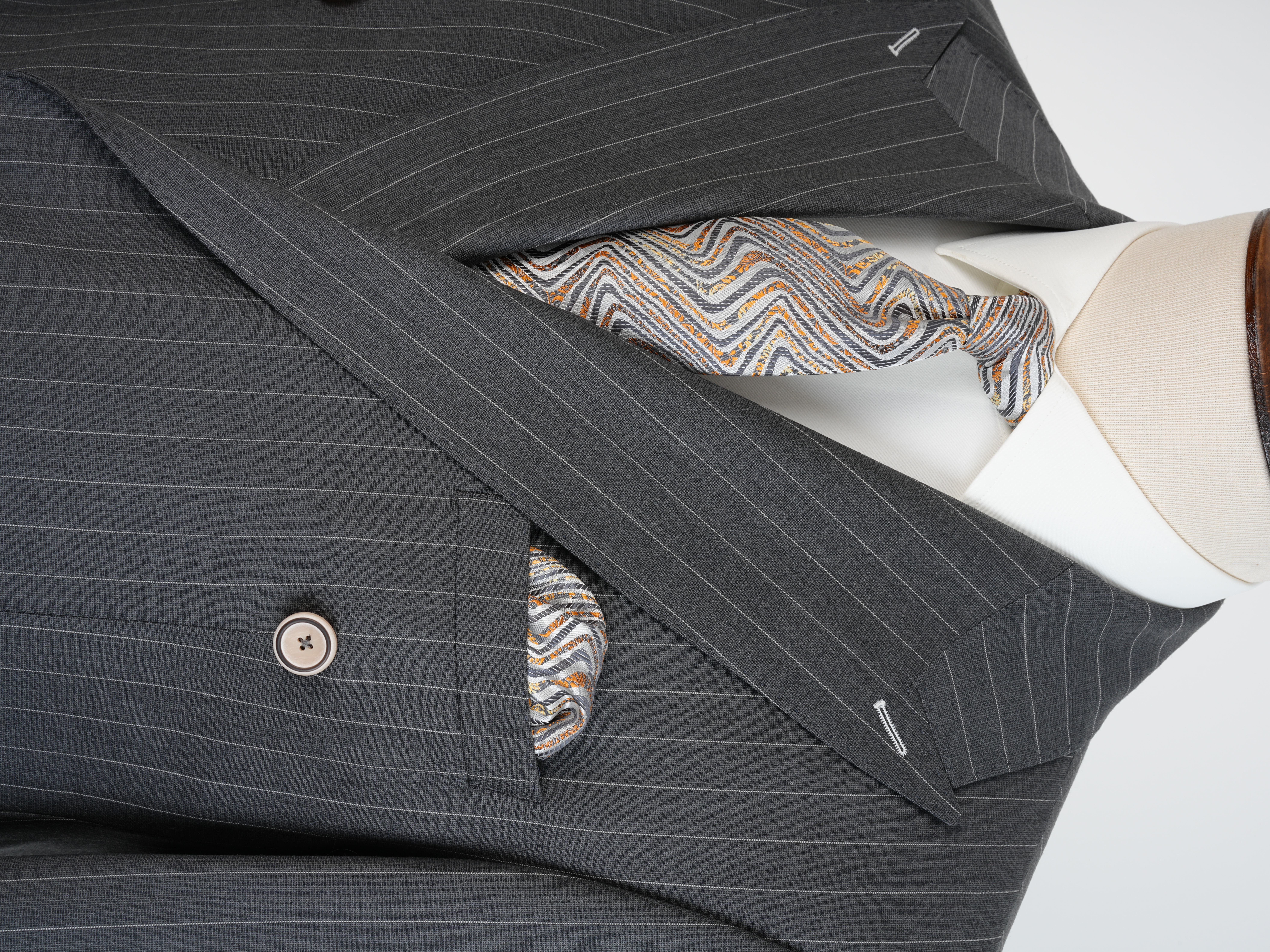 Premium Yünlü Erkek Kruvaze Takım Elbise Slim Fit İtalyan Stil Ceket Pantolon - Gri