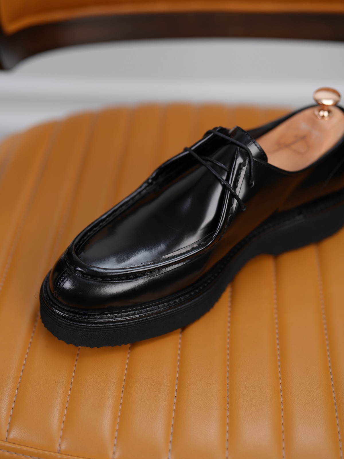 Erkek Premium Spiro Alkol Açma Deri 
Dana İç Astar 
Feta Eva Tabanlı Ayakkabı - Siyah Rugan