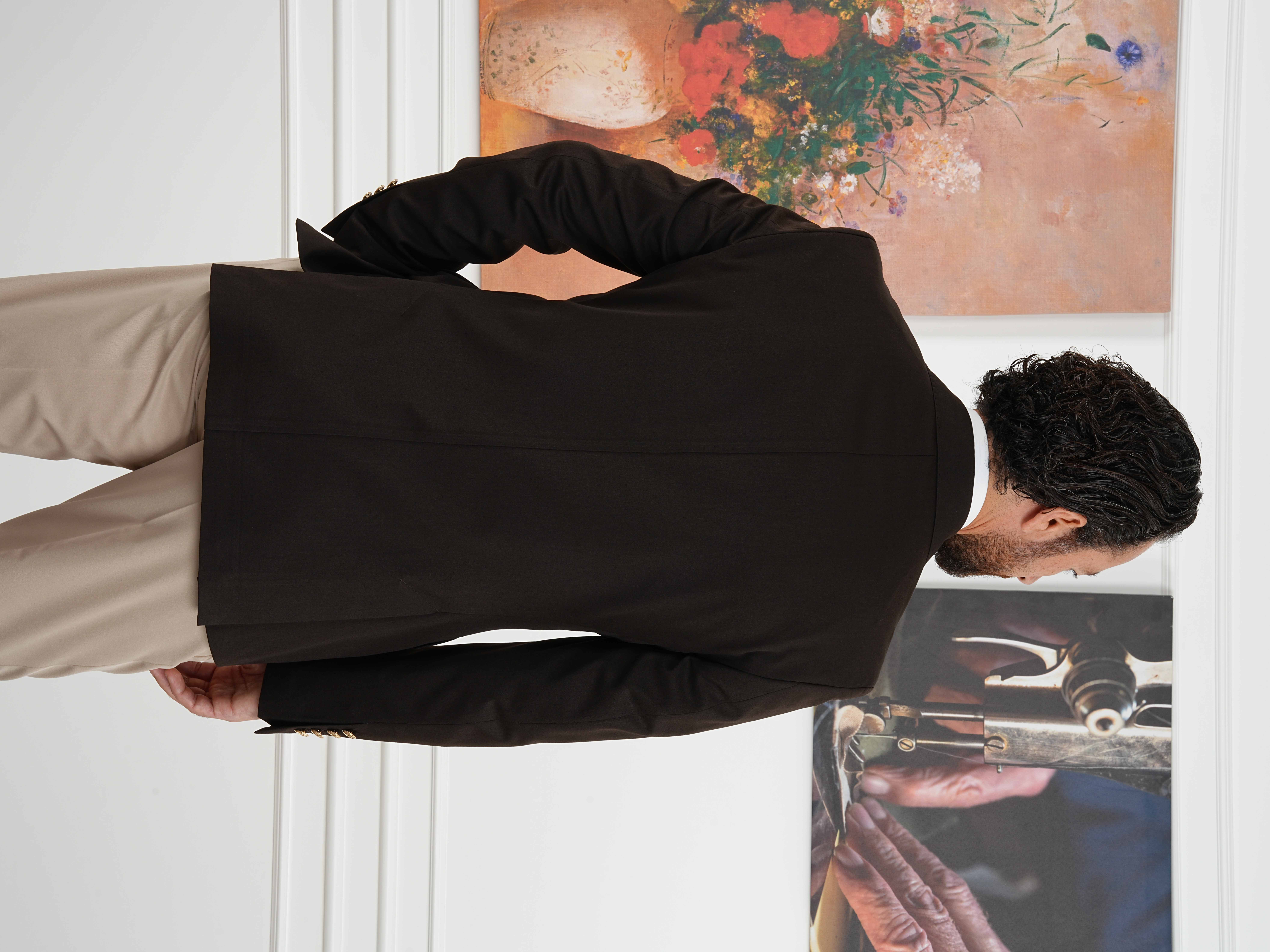 Premium İtalyan Stil Slim Fit Erkek Punto Dikişli Yarım Astarlı Ceket - Acı Kahve