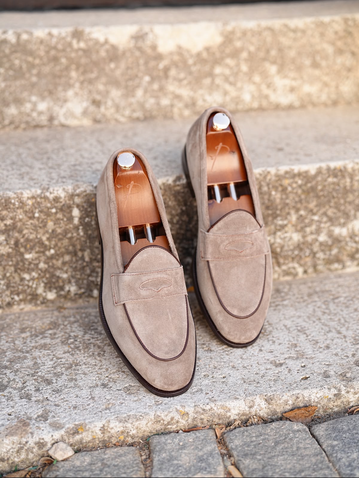  Mens Premium Metis Suede Leather Cowhide Lining Double Leather Special Hand Painted Leather Shoes - Milk Brown 