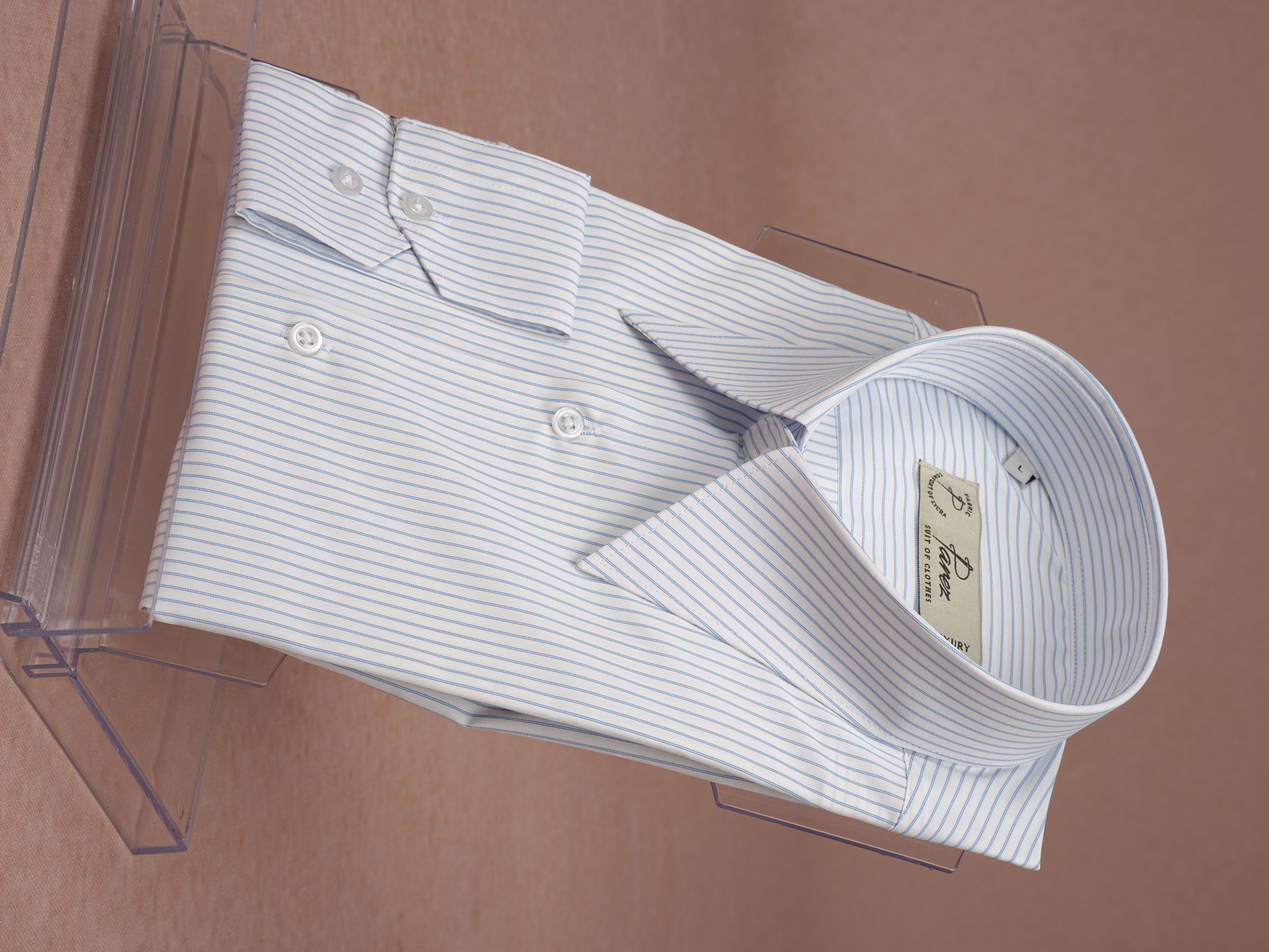 Premium İtalyan Stil Slim Fit Çizgili Sivri Yaka Erkek Gömlek - Mavi