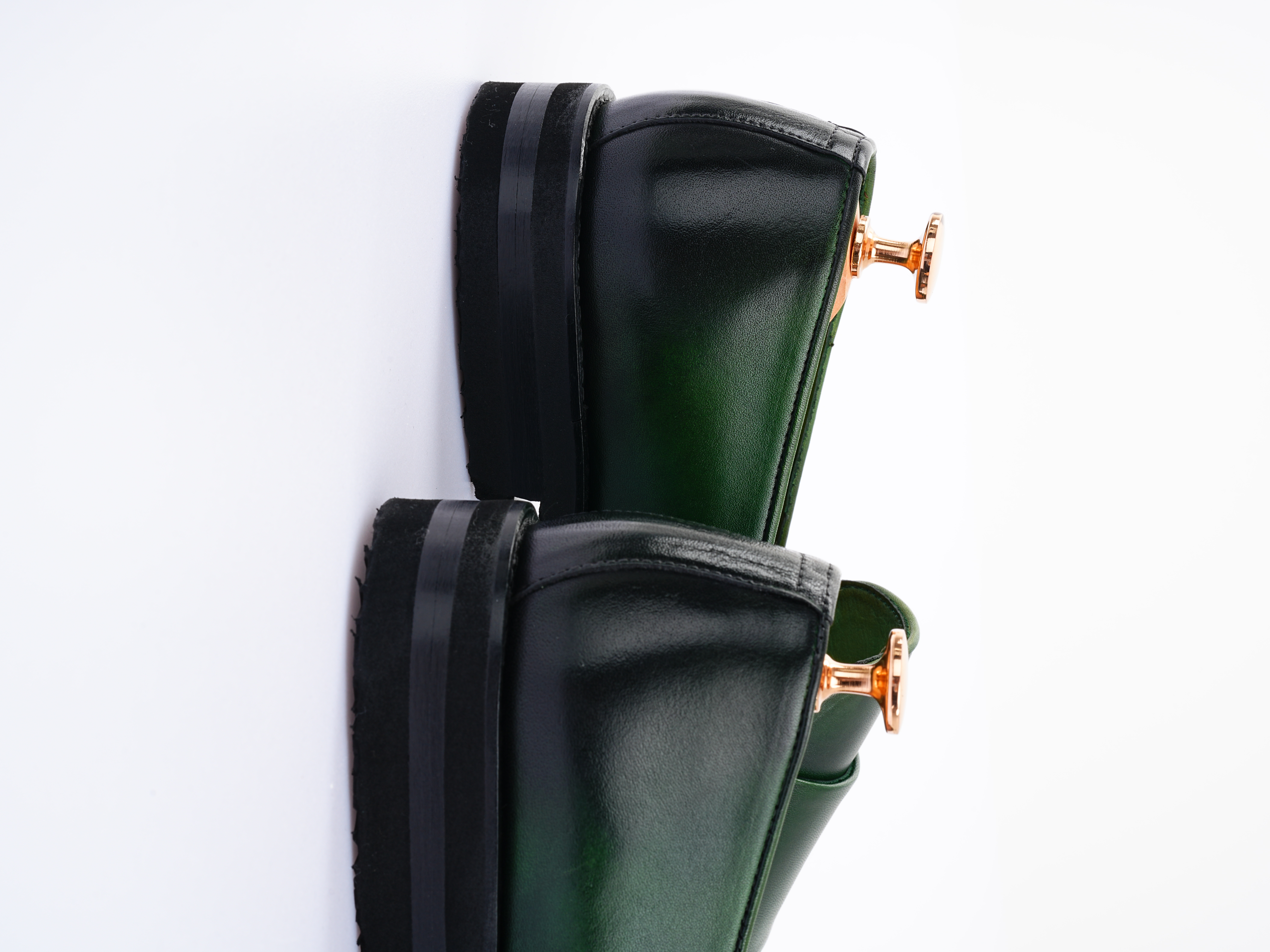 Erkek Premium Fırça Açma Premium Deri Dana İç Astarlı Özel Hafif Eva Taban Ve Hedefe Ökçeli Ayakkabı - Yeşil