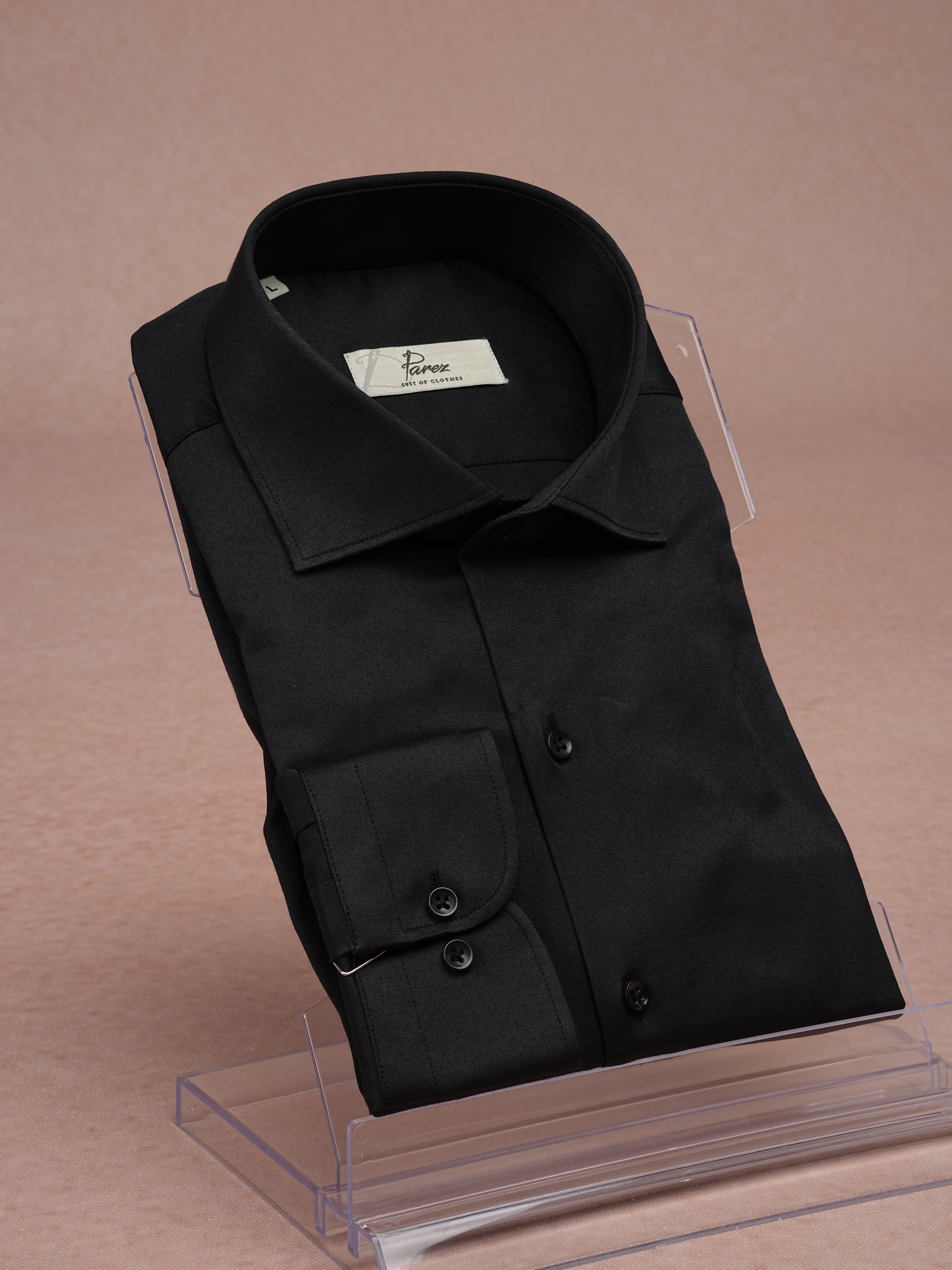 Premium Italian Collar Slim Fit Mens Shirt - Black