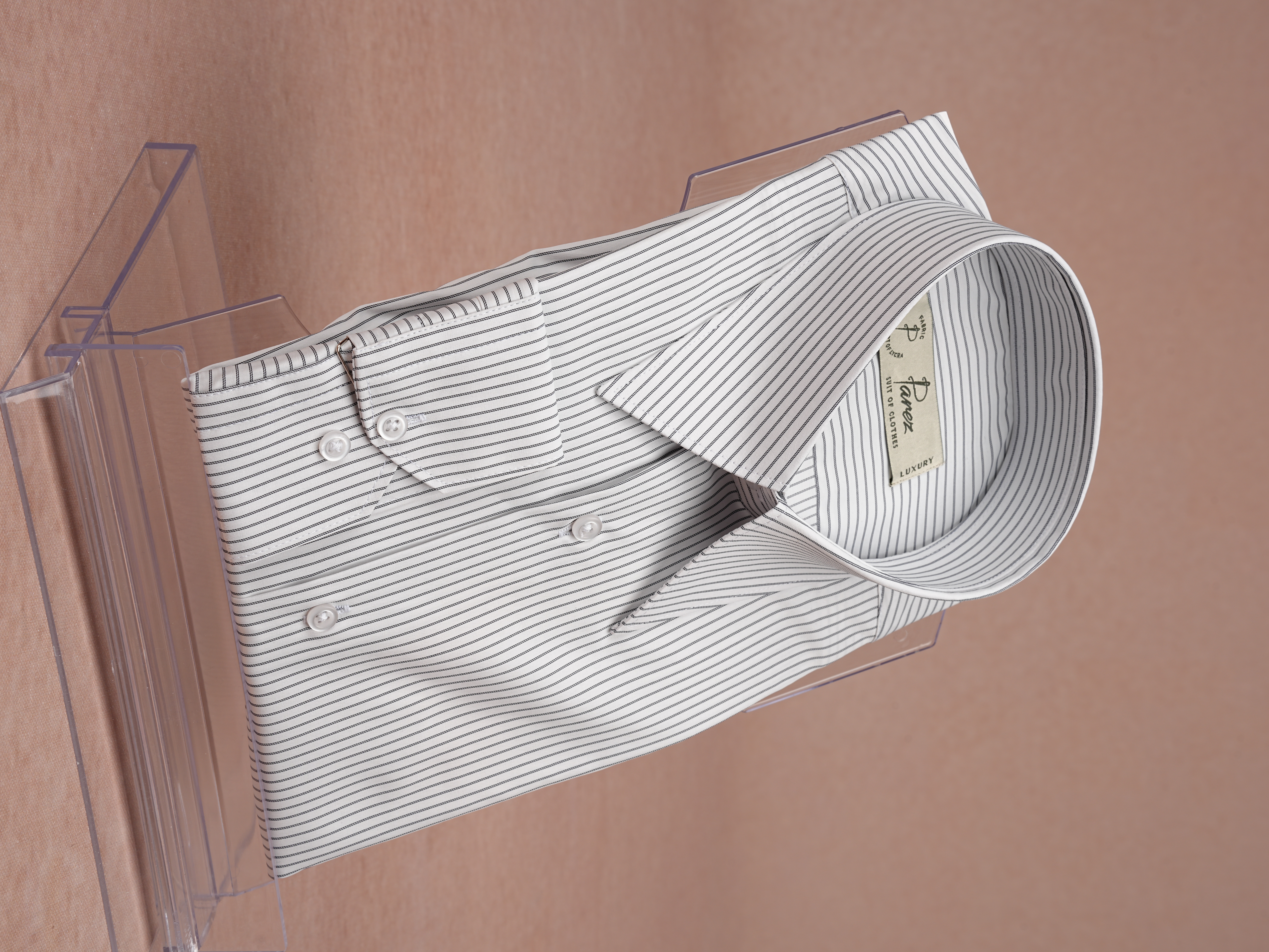 Premium İtalyan Stil Slim Fit Çizgili Sivri Yaka Erkek Gömlek - Siyah