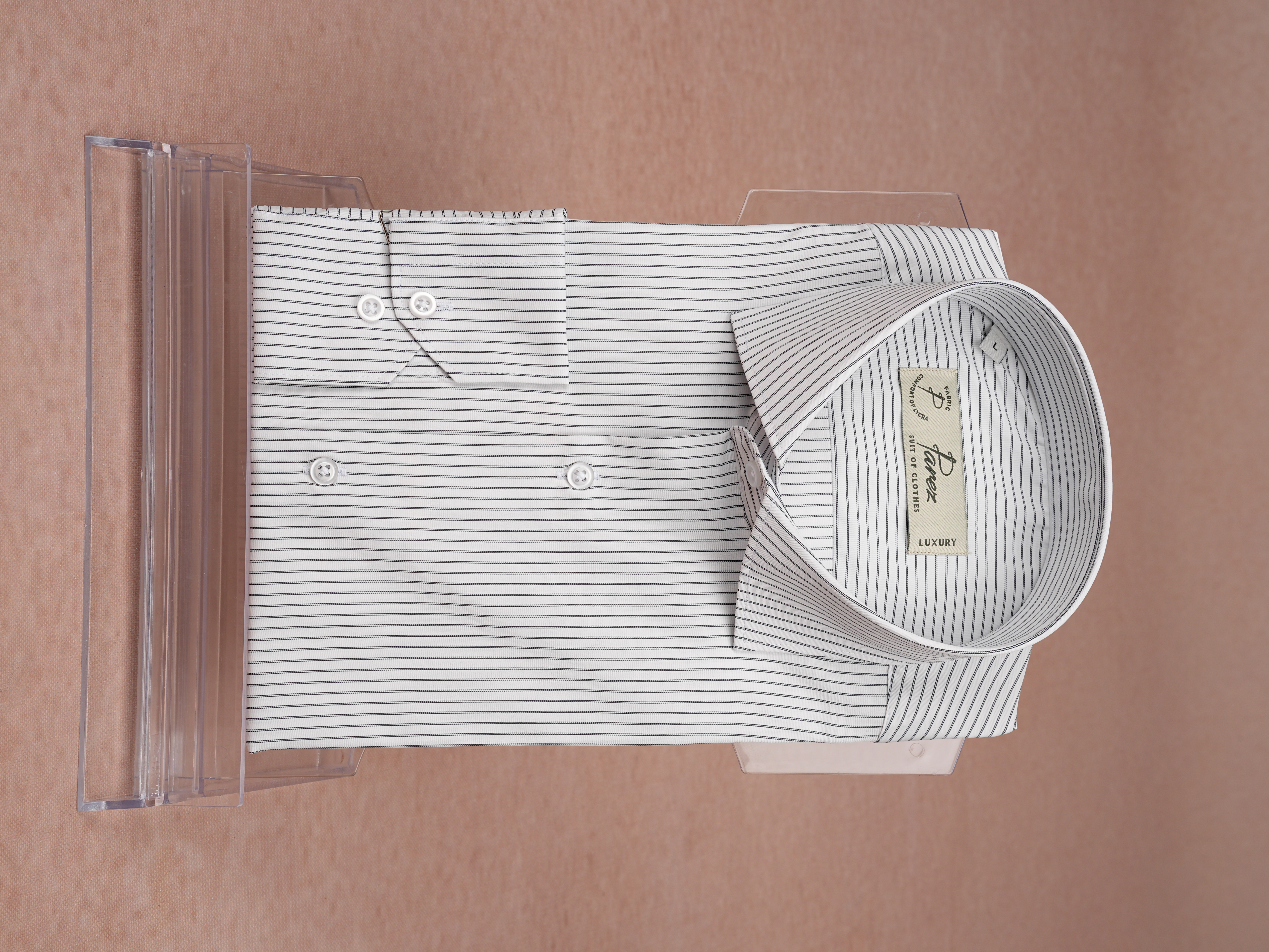 Premium İtalyan Yaka Slim Fit Çizgili Erkek Gömlek - Siyah