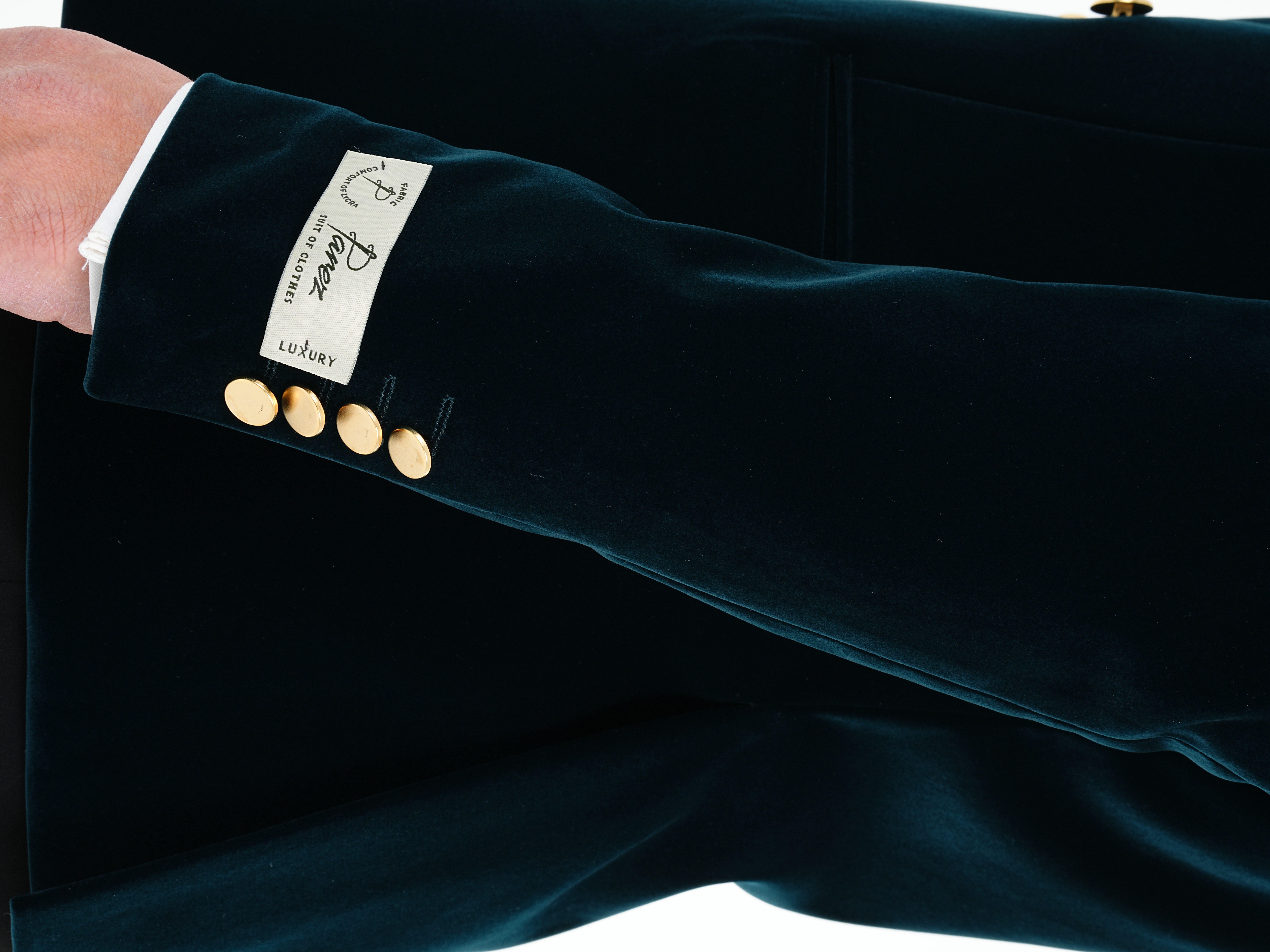 Premium Erkek Kadife Kruvaze Smokin Damatlık Gold Düğme Punto Dikişli Ceket Pantolon Papyon - Haki