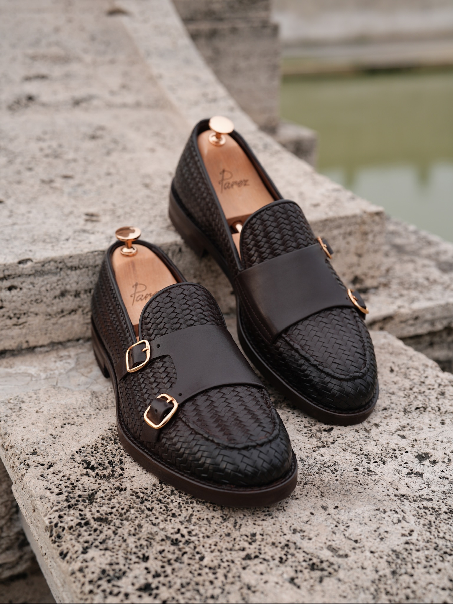 El Örme Deri Eva Tabanlı Premium Dana Deri Ayakkabı - Acı Kahve