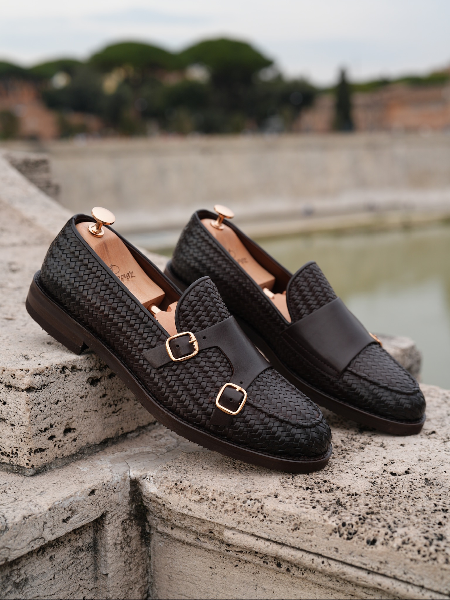 El Örme Deri Eva Tabanlı Premium Dana Deri Ayakkabı - Acı Kahve