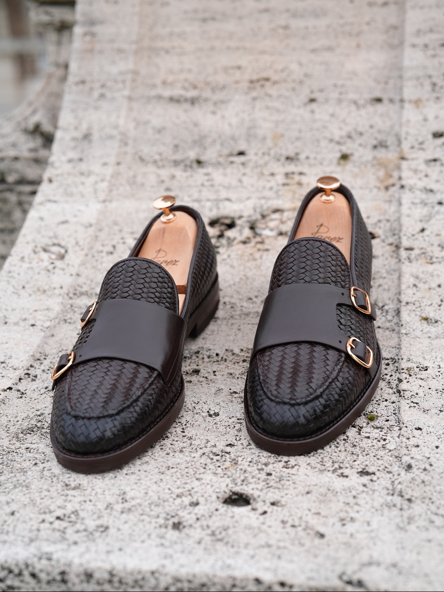 El Örme Deri Eva Tabanlı Premium Dana Deri Ayakkabı - Acı Kahve