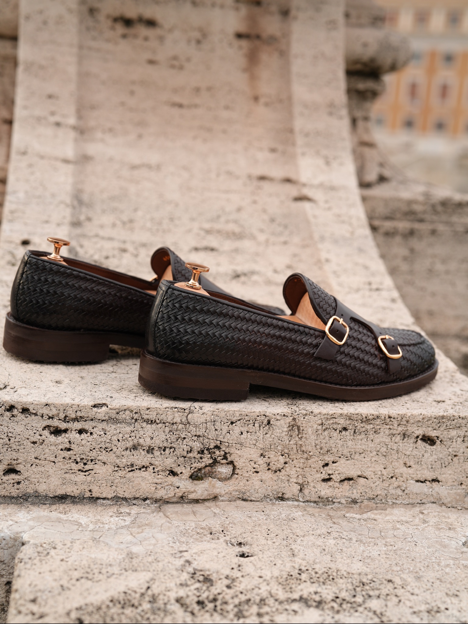 El Örme Deri Eva Tabanlı Premium Dana Deri Ayakkabı - Acı Kahve