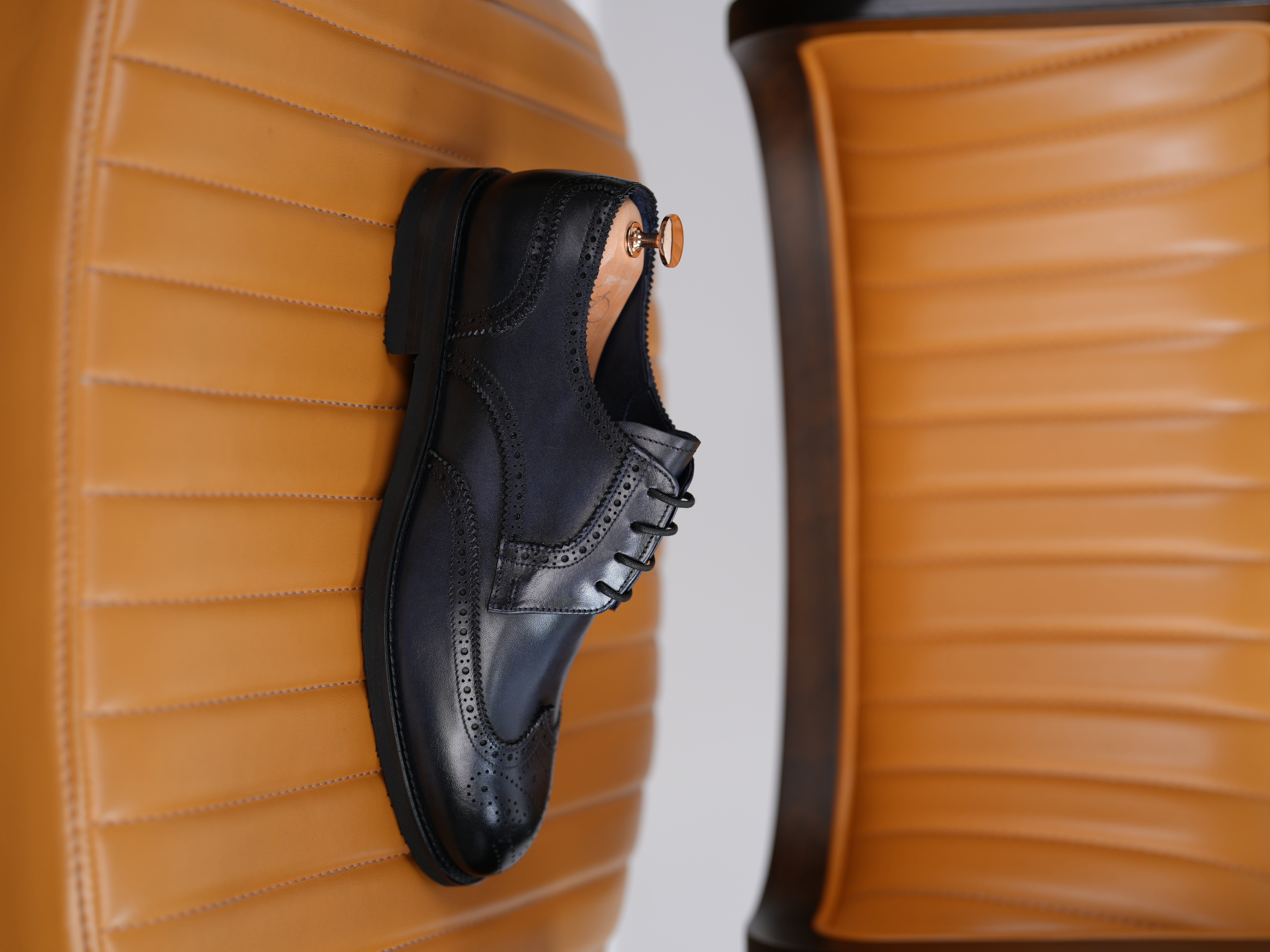 Erkek Premium %100 Deri Özel Hafif Eva Taban Bağcıklı Klasik Ayakkabı - Lacivert