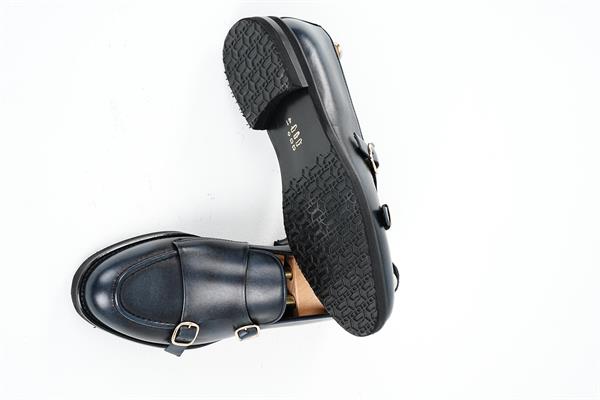 Erkek Premium Fırça Açma Premium Deri Dana İç Astarlı Özel Hafif Eva Taban Ve Hedefe Ökçeli Ayakkabı - Lacivert