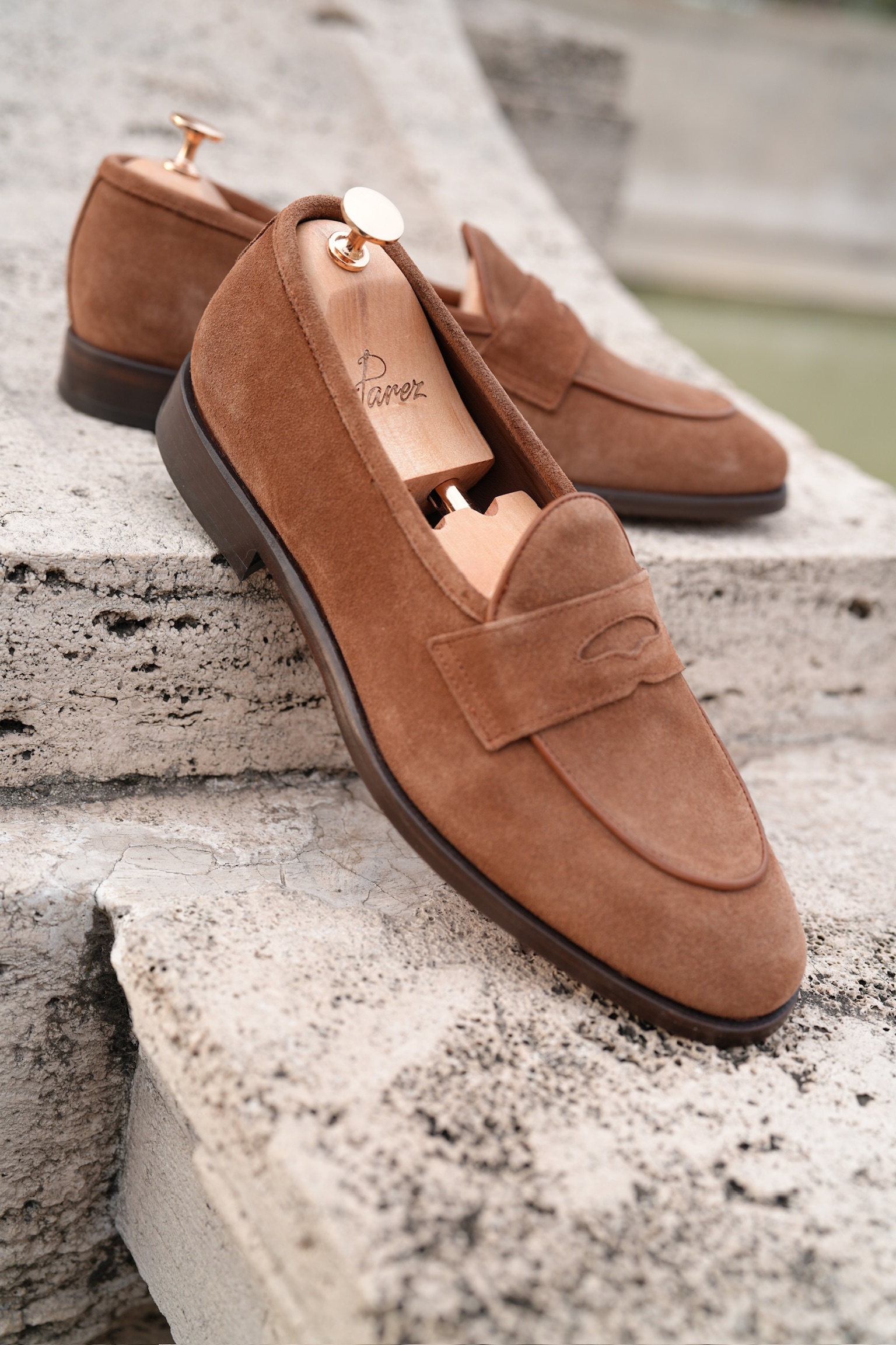 Erkek Premium Metis Süet Derİ Dana Astar 
Double Kösele 
Özel El Boyama Kösele Ayakkabı - Taba