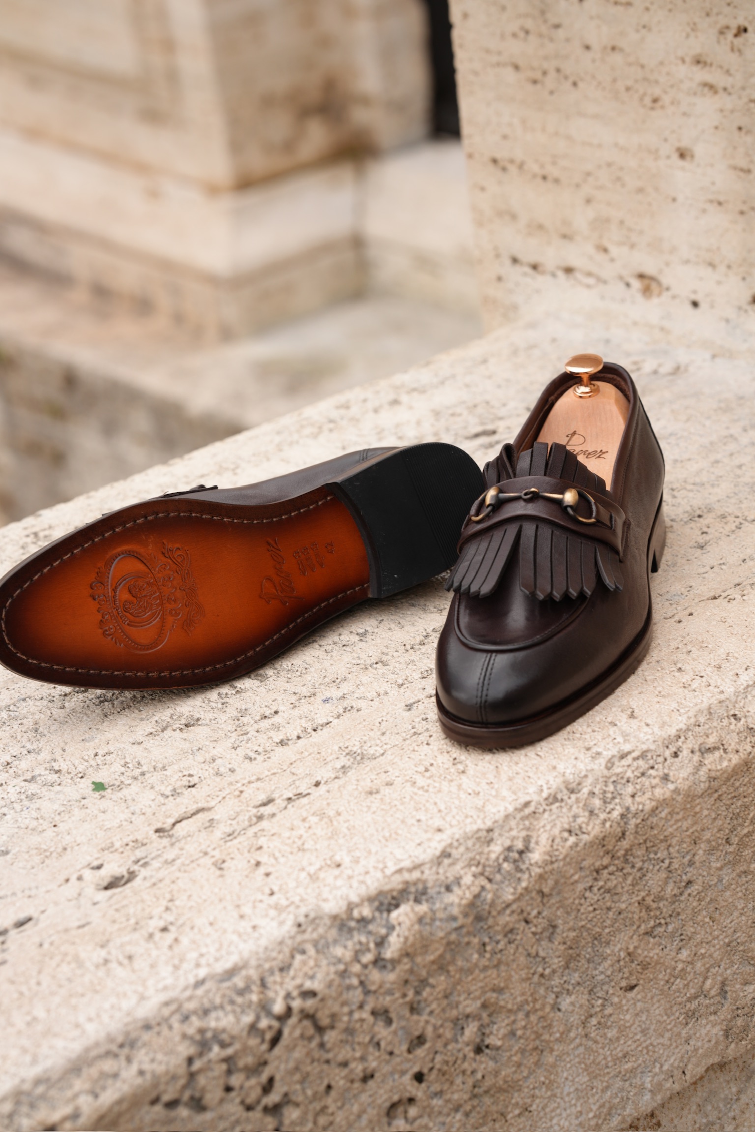 Erkek Premium Santo Deri Dana İç Astar Double Kösele Ayakkabı - Kahve