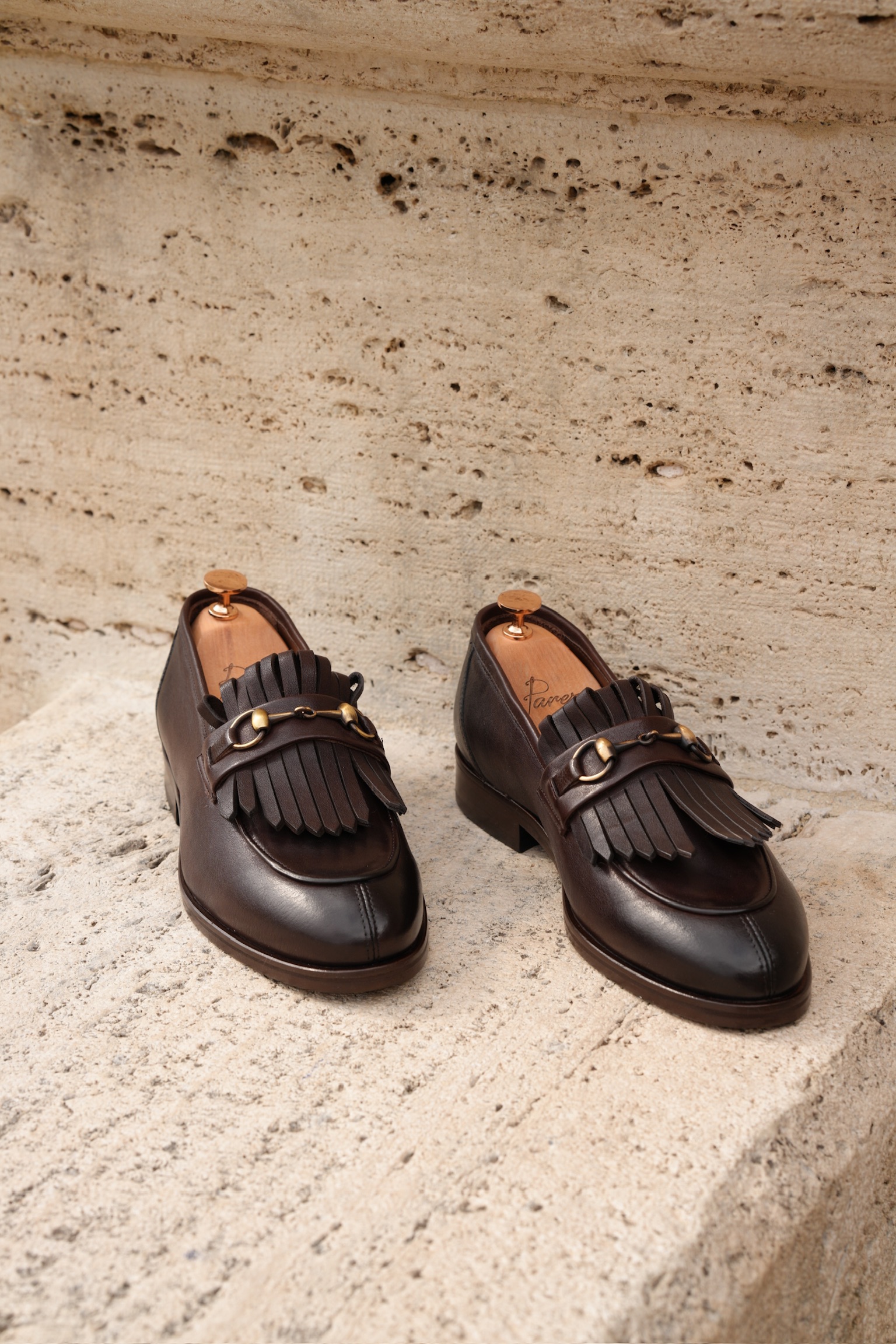 Erkek Premium Santo Deri Dana İç Astar Double Kösele Ayakkabı - Kahve