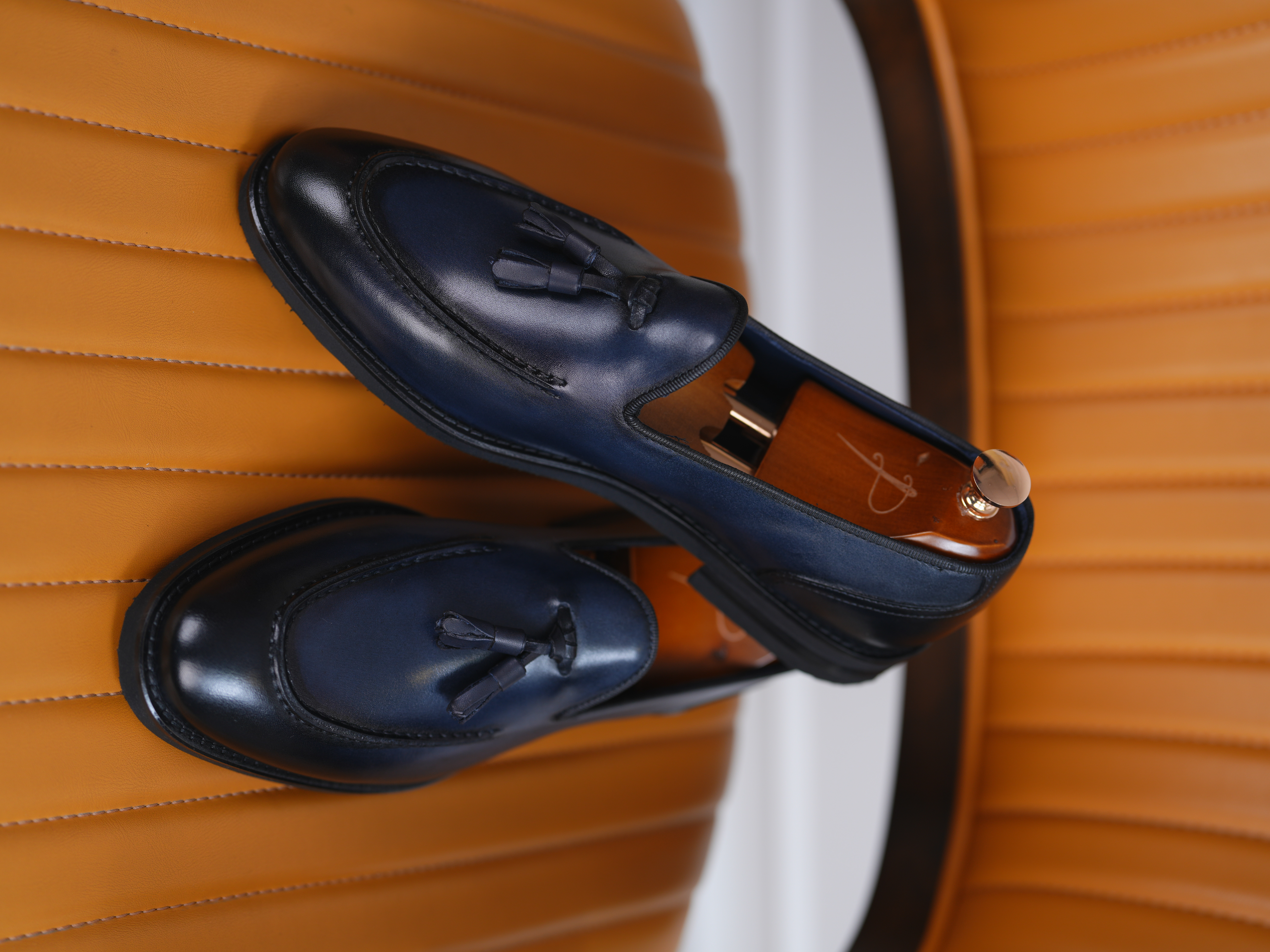 Erkek Premium Spiro Alkol Açma Deri Dana İç Astar Özel Hafif Eva Tabanlı Corcik Ayakkabı - Lacivert