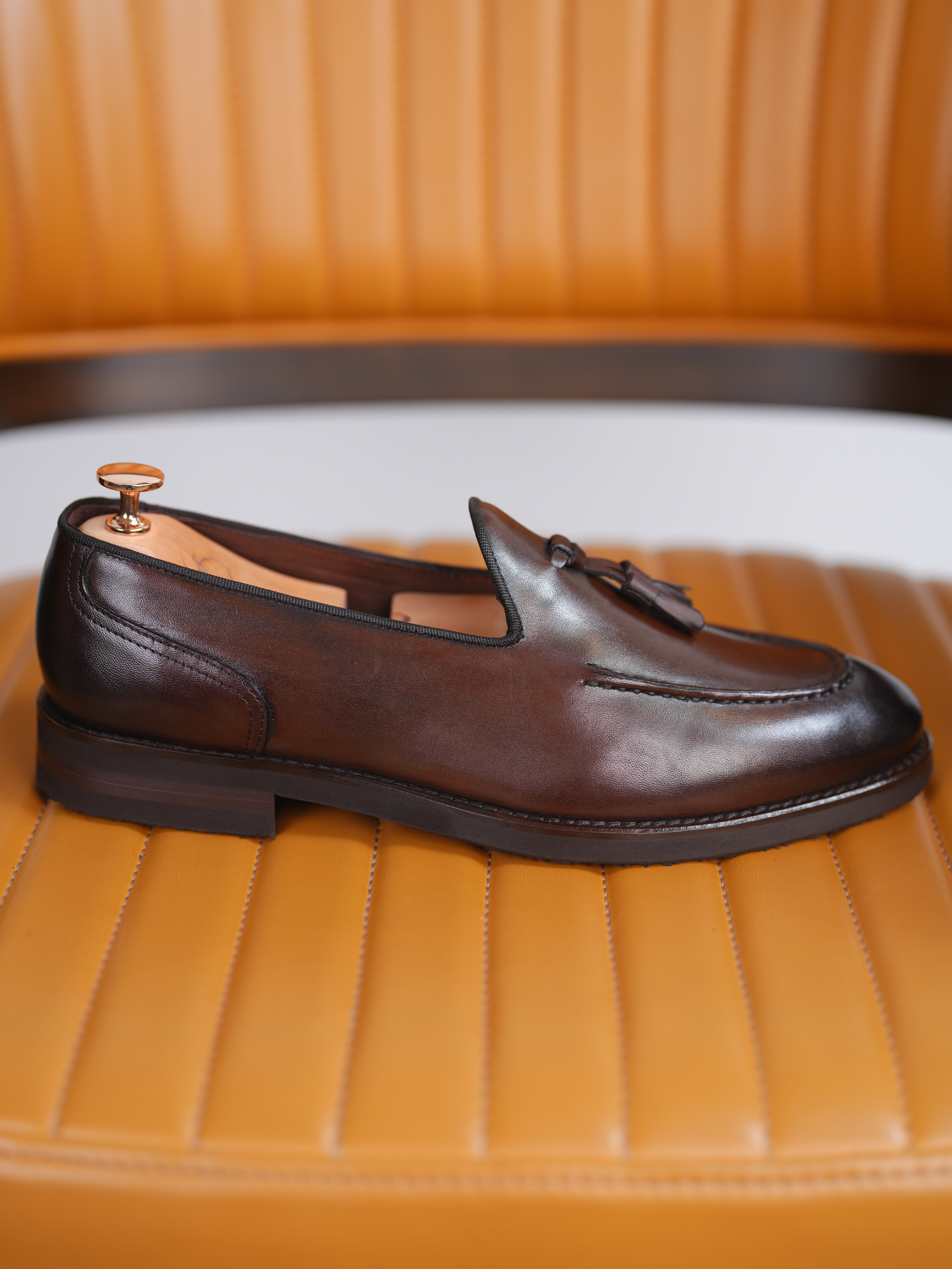 Erkek Premium Spiro Alkol Açma Deri Dana İç Astar Özel Hafif Eva Tabanlı Corcik Ayakkabı - Acı Kahve