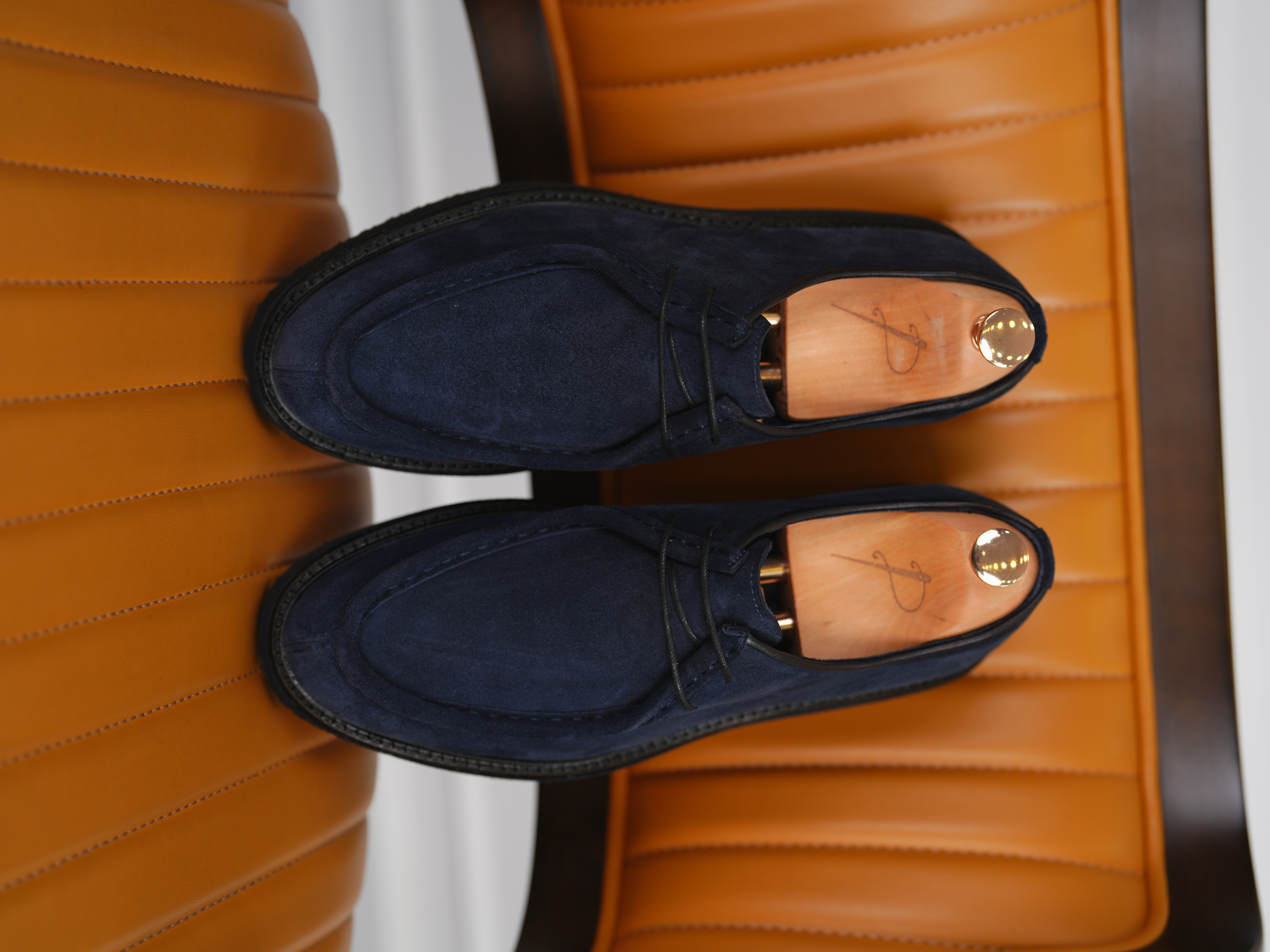 Erkek Premium Süet Deri İç Astar Dana Deri Eva Taban Ayakkabı - Lacivert