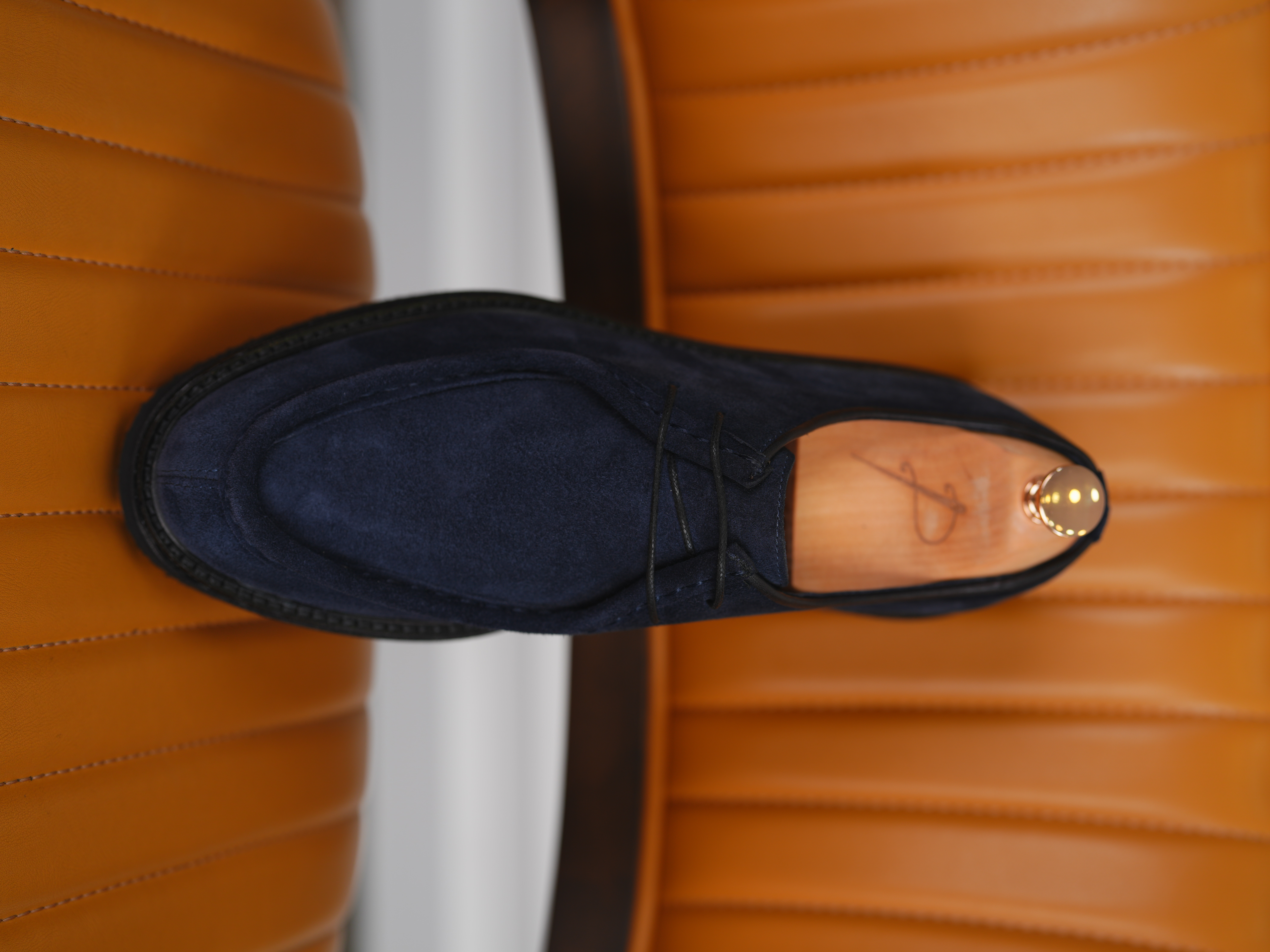 Erkek Premium Süet Deri İç Astar Dana Deri Eva Taban Ayakkabı - Lacivert